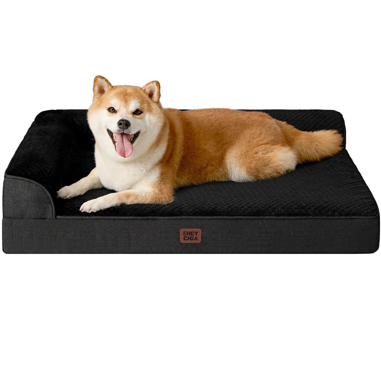 EHEYCIGA Orthopedic Dog Bed Medium Size Dogs, Memory Foam Dog Bed with Washable Removable Cover, Waterproof Pet Sofa Couch for Crate with Nonskid Bottom, 30x20x6, Grey