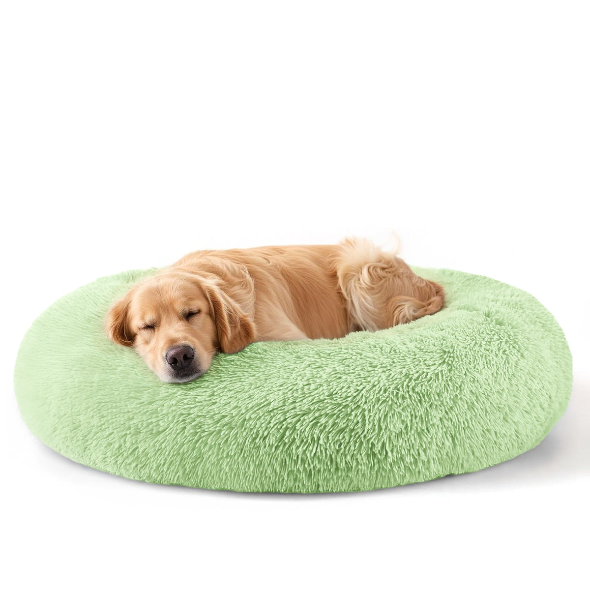 Hoewina Dog & Cat Bed for Indoor Cats, 20in Calming Donut Bed for Puppy and Kitten, Washable Round Fluffy Pet Bed for Small Medium Dogs and Cats (Light Grey)