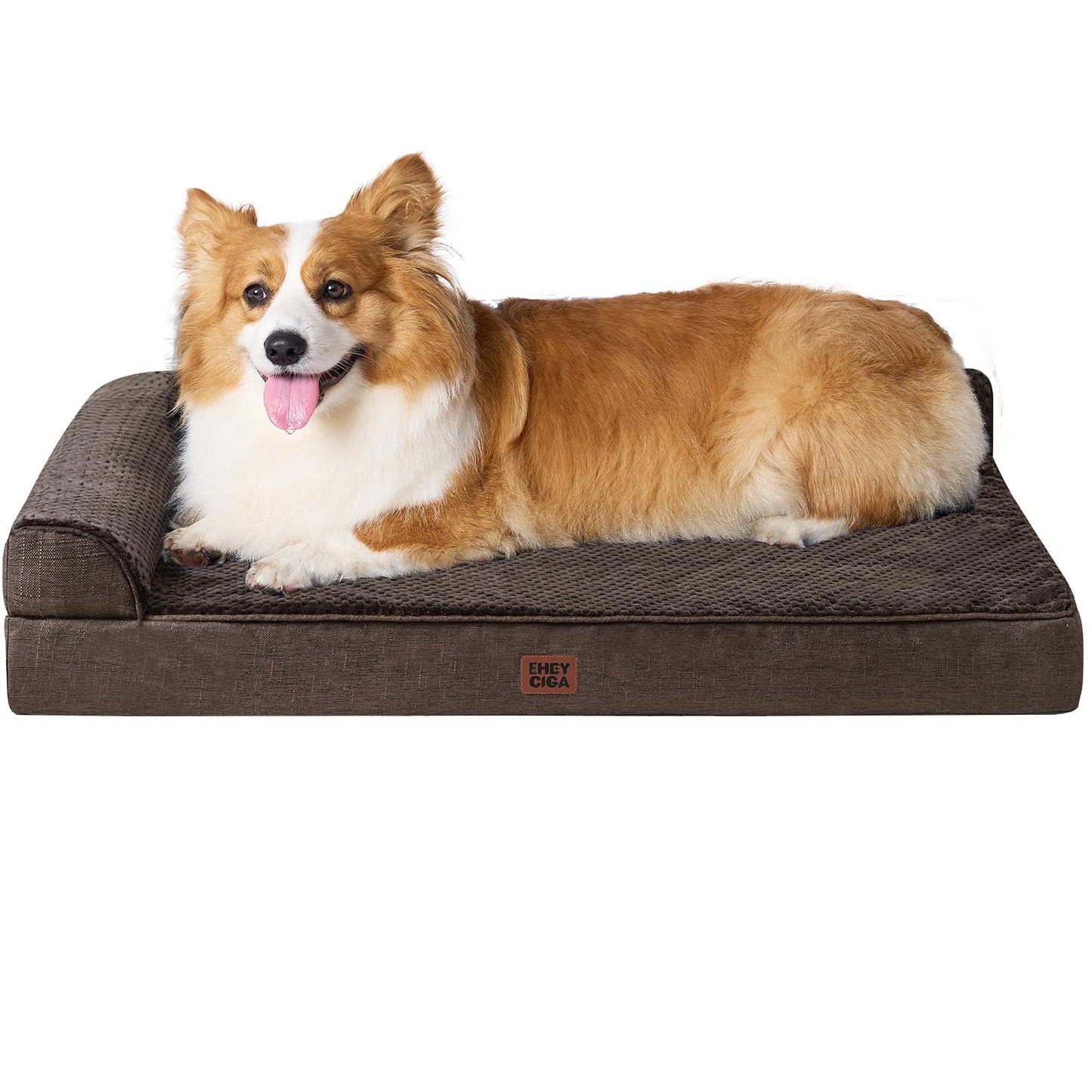 EHEYCIGA Orthopedic Dog Bed Medium Size Dogs, Memory Foam Dog Bed with Washable Removable Cover, Waterproof Pet Sofa Couch for Crate with Nonskid Bottom, 30x20x6, Grey