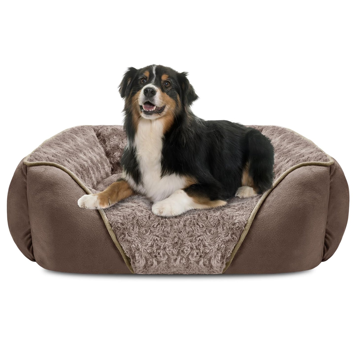INVENHO Rectangle Washable Orthopedic Dog Bed for Small, Medium and Large Dogs, Soft Calming, Sleeping Puppy Bed Durable Pet Cuddler with Anti-Slip Bottom, S (20"x19"x6")