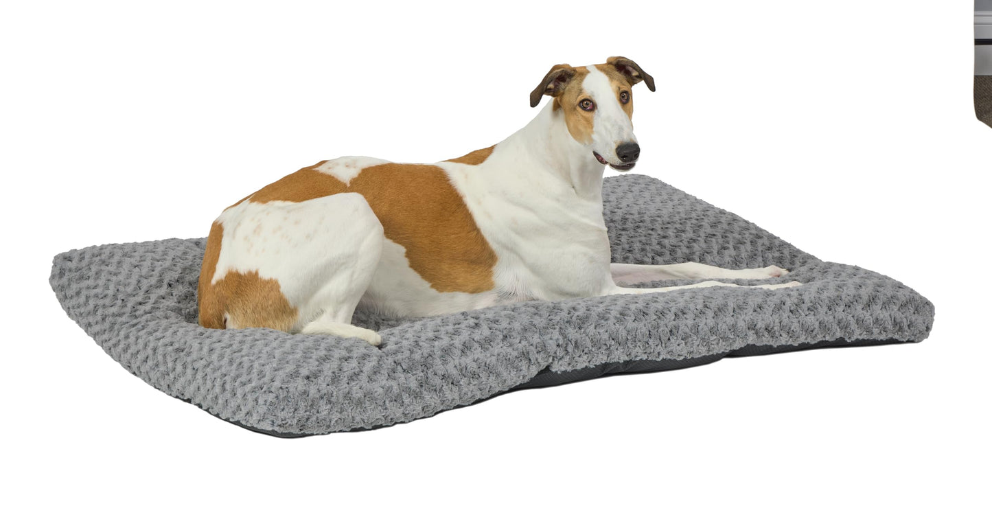 MidWest Homes for Pets Small QuietTime Deluxe Gray Ombré Swirl Plush Pet Bed, Machine Washable, Non-Skid Bottom, Soft Crate Mat for 24-inch Crates