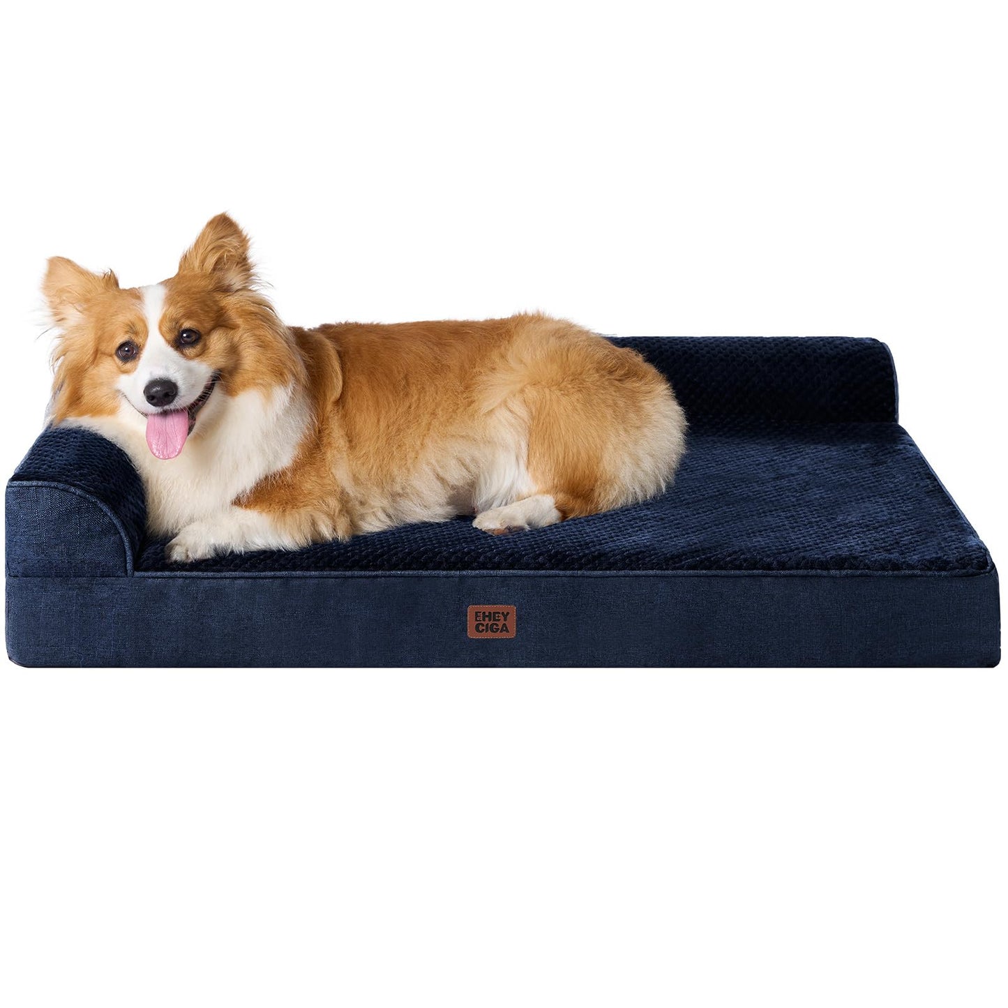 EHEYCIGA Orthopedic Dog Bed Medium Size Dogs, Memory Foam Dog Bed with Washable Removable Cover, Waterproof Pet Sofa Couch for Crate with Nonskid Bottom, 30x20x6, Grey