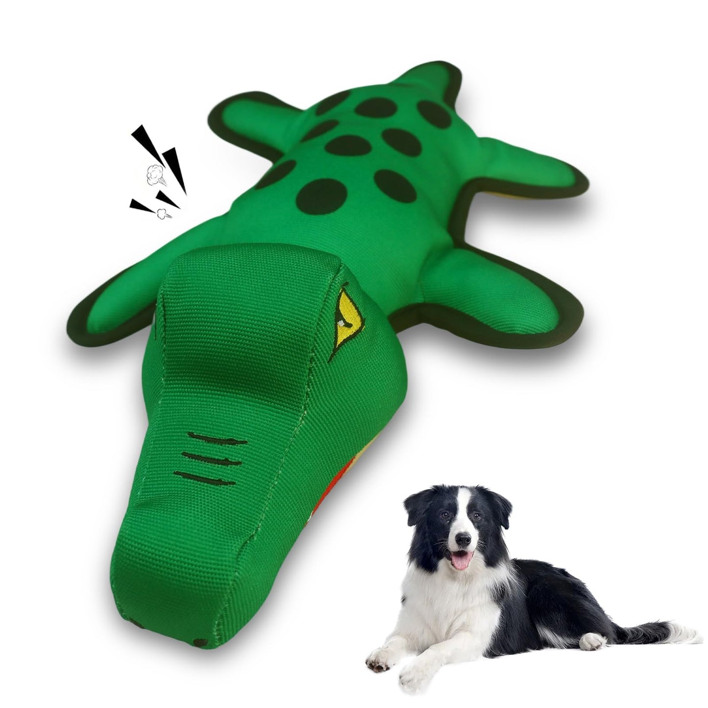 WOWBALA Dog Squeaky Toys Stretchable Crocodile for Interactive Tug of War | 24-31in Plush Chew Toy with Squeaker & Crinkle Paper, Pineapple Cotton, Ideal for Puppy Small Medium Dogs Indoor Outdoor Play