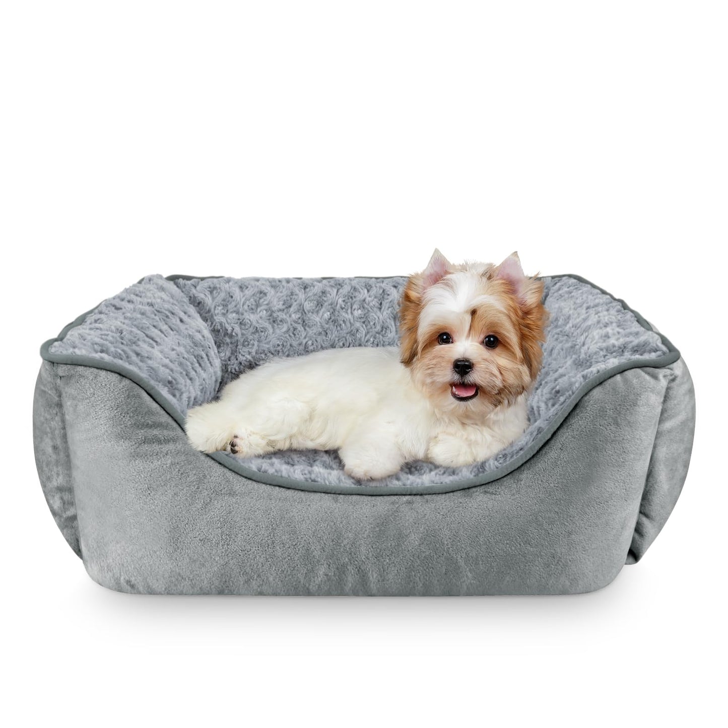 JOEJOY Rectangle Dog Bed for Large Medium Small Dogs - Washable Orthopedic Sofa Bed, Soft Breathable Puppy & Pet Cuddler, Durable Calming Dog Bed with Anti-Slip Bottom, Multiple Sizes, Beige