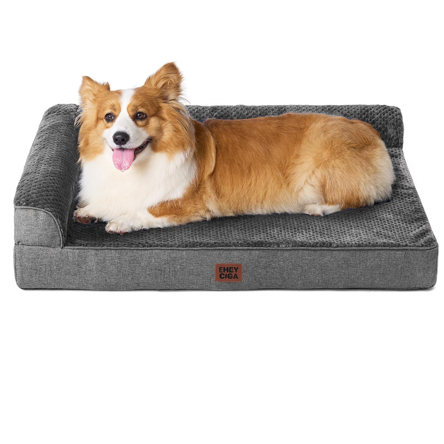 EHEYCIGA Orthopedic Dog Bed Medium Size Dogs, Memory Foam Dog Bed with Washable Removable Cover, Waterproof Pet Sofa Couch for Crate with Nonskid Bottom, 30x20x6, Grey