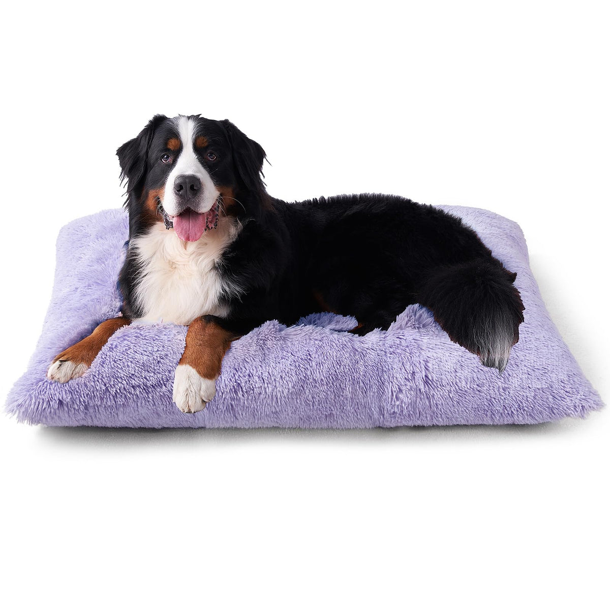 EHEYCIGA Fluffy Dog Crate Bed for Extra Large Dogs, Plush Faux Fur Pad, Calming Anti Anxiety XL Bed for Crate, Washable Soft Warm Dog Mat with Non-Slip Bottom, Grey