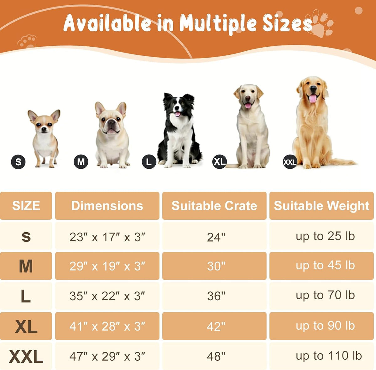 EMPSIGN Stylish Dog Bed Mat Dog Crate Pad Mattress Reversible (Cool & Warm), Water Proof Linings, Removable Machine Washable Cover, Firm Support Pet Crate Bed for Small to XX-Large Dogs, Grey