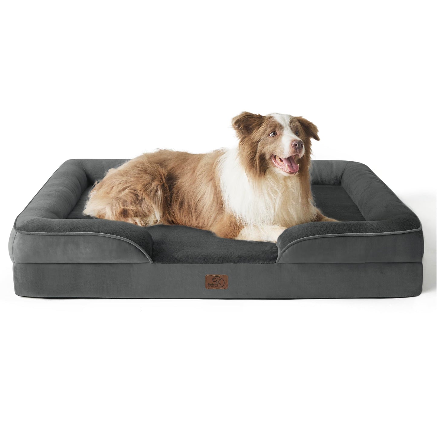 Bedsure Orthopedic Dog Bed Medium Size Dogs - Washable Small Medium Dog Cat Bed Waterproof, Comfort Cats Couch Sofa with Washable Removable Cover, Pets Bed with Nonskid Bottom, Grey, 28"