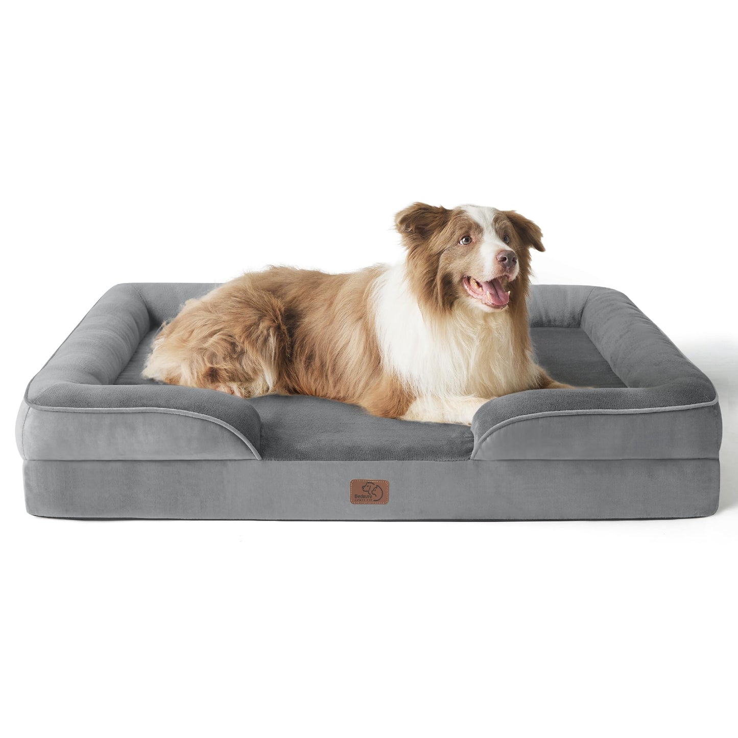 Bedsure Orthopedic Dog Bed Medium Size Dogs - Washable Small Medium Dog Cat Bed Waterproof, Comfort Cats Couch Sofa with Washable Removable Cover, Pets Bed with Nonskid Bottom, Grey, 28"