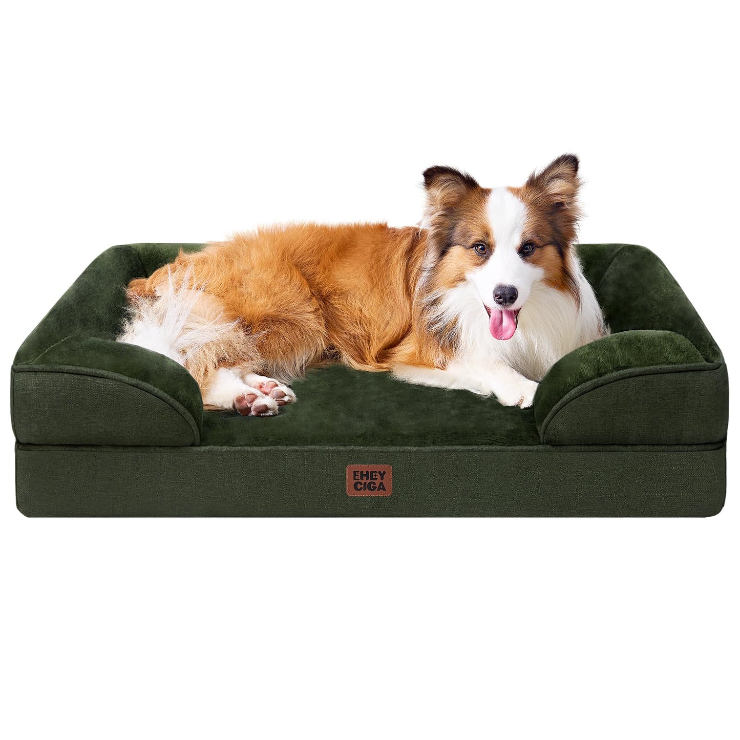 EHEYCIGA Orthopedic Dog Beds for Extra Large Dogs 44x32Inch, Waterproof Memory Foam XL Pet Bed with Sides, Non-Slip and Egg-Crate Foam Big Dog Couch Bed with Washable Removable Cover, Grey