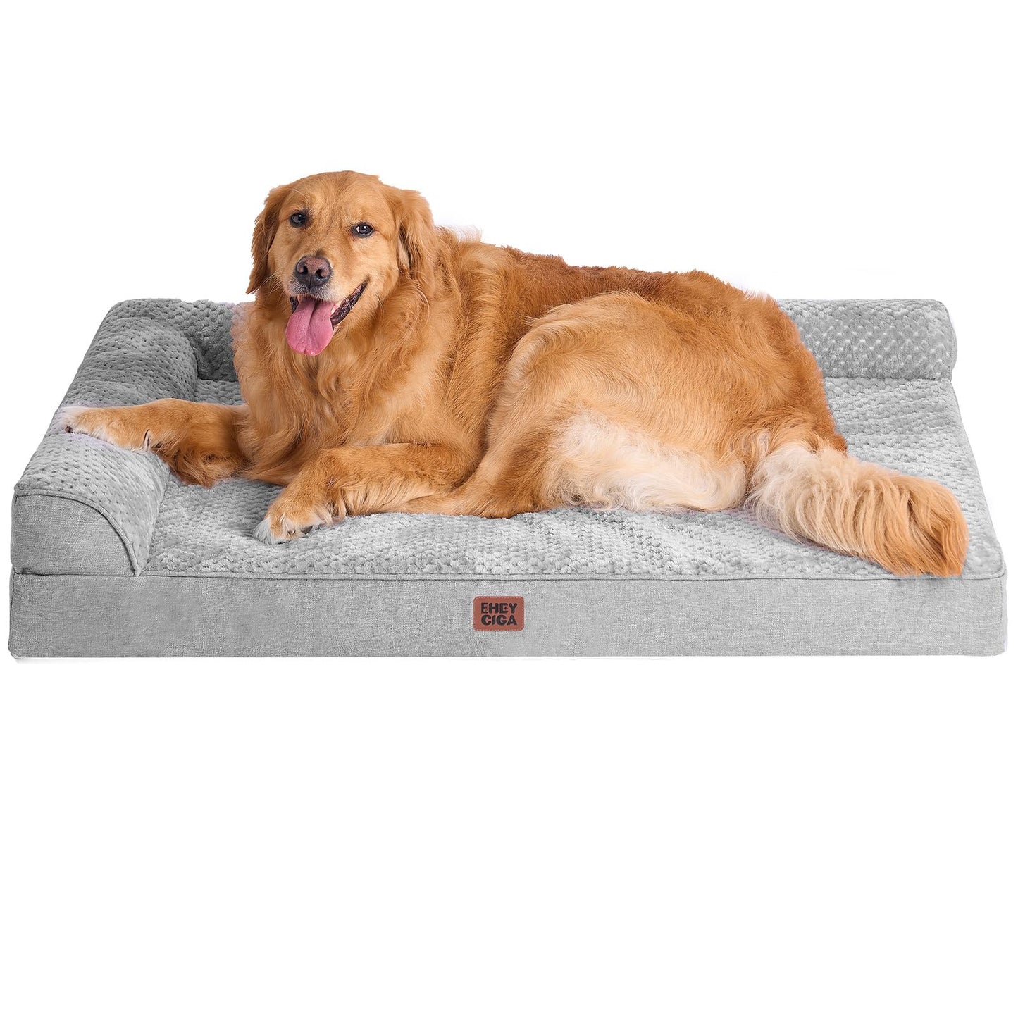 EHEYCIGA Orthopedic Dog Bed Medium Size Dogs, Memory Foam Dog Bed with Washable Removable Cover, Waterproof Pet Sofa Couch for Crate with Nonskid Bottom, 30x20x6, Grey