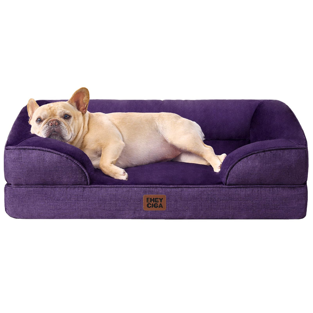EHEYCIGA Orthopedic Dog Beds for Extra Large Dogs 44x32Inch, Waterproof Memory Foam XL Pet Bed with Sides, Non-Slip and Egg-Crate Foam Big Dog Couch Bed with Washable Removable Cover, Grey