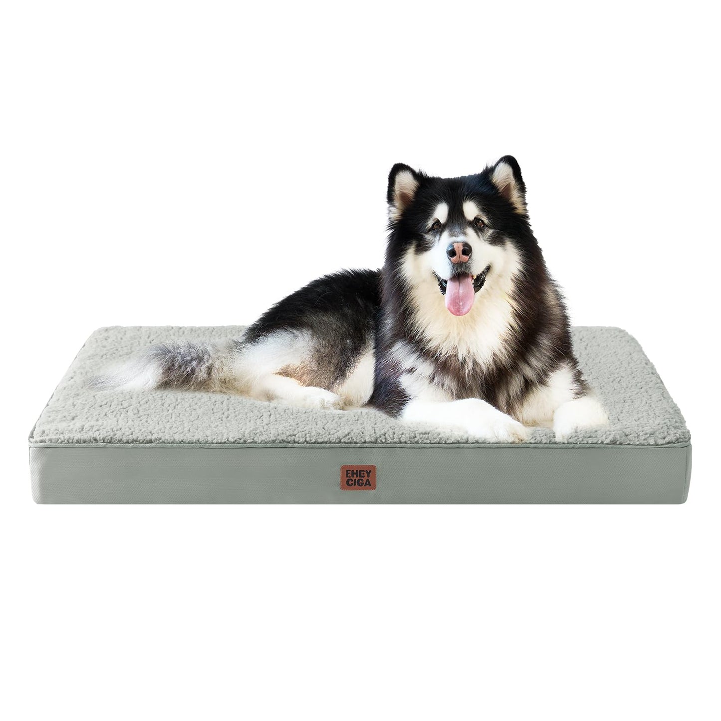 EHEYCIGA Orthopedic XL Dog Beds for Extra Large Dogs with Removable Washable Cover for Crate, Grey, 41x27