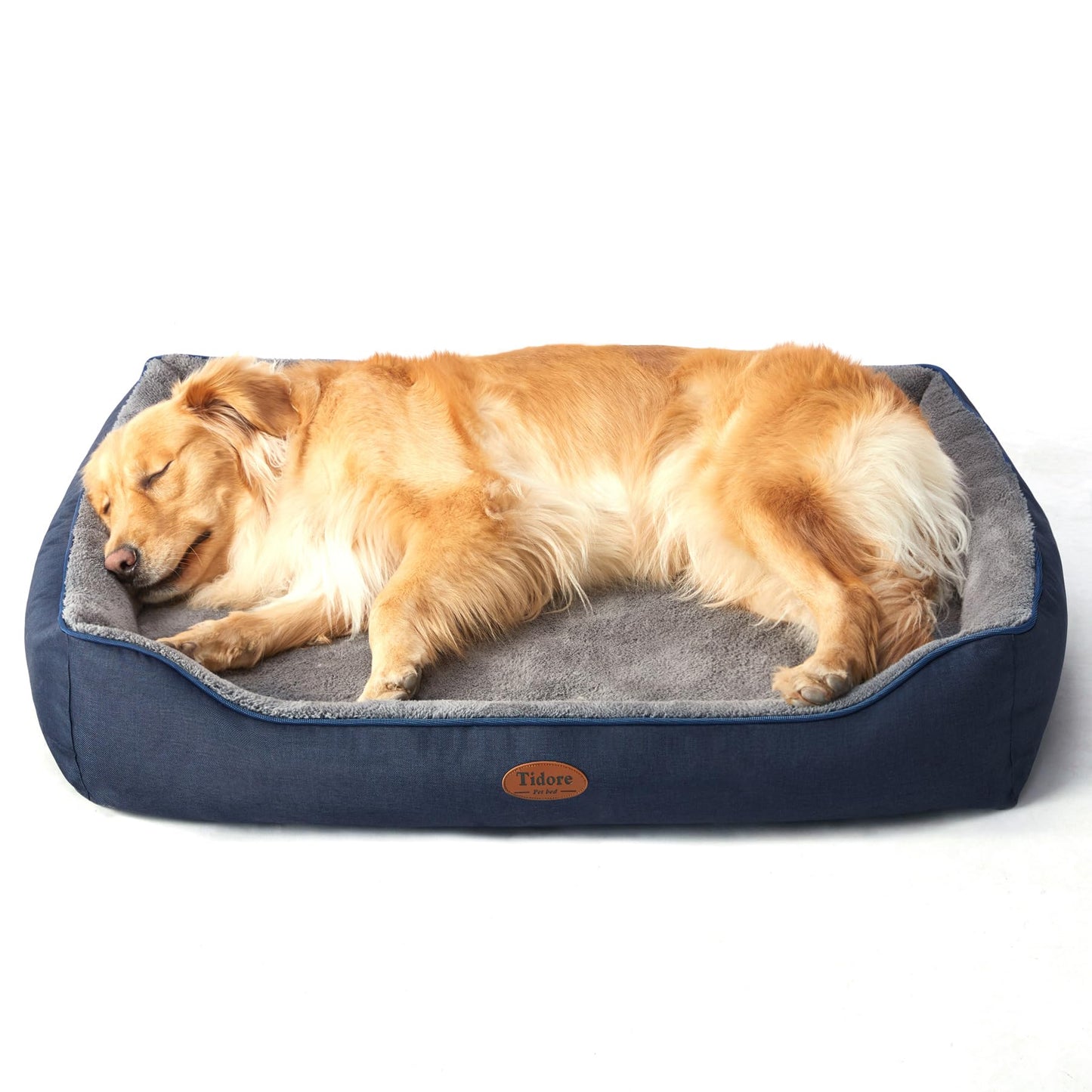 Tidore Orthopedic Dog Bed Medium Size Dog, Durable Egg Crate Foam Sofa Dog Bed with Washable Removable Cover, Waterproof Lining, Pet Beds for Medium Dogs, Navy