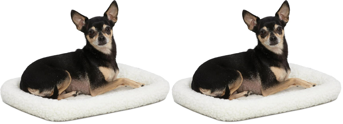 MidWest Homes for Pets QuietTime XXS Dog Bed – Cinnamon Faux Fur Bolster, Ultra-Soft and Machine Washable, Fits 18-Inch Crates and Carriers, for Small Dogs and Cats