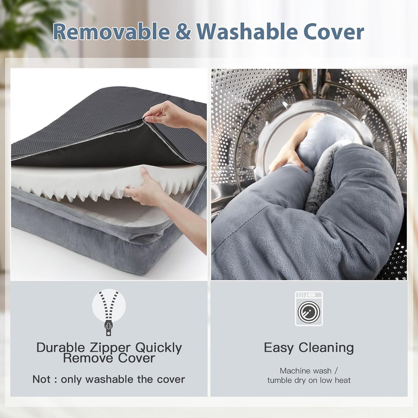 WNPETHOME XL Extra Large Dog Bed, Washable Dog Couch with Removable Waterproof Cover, Orthopedic Large Pet Sofa Bed with Bolster Sides for Sleeping