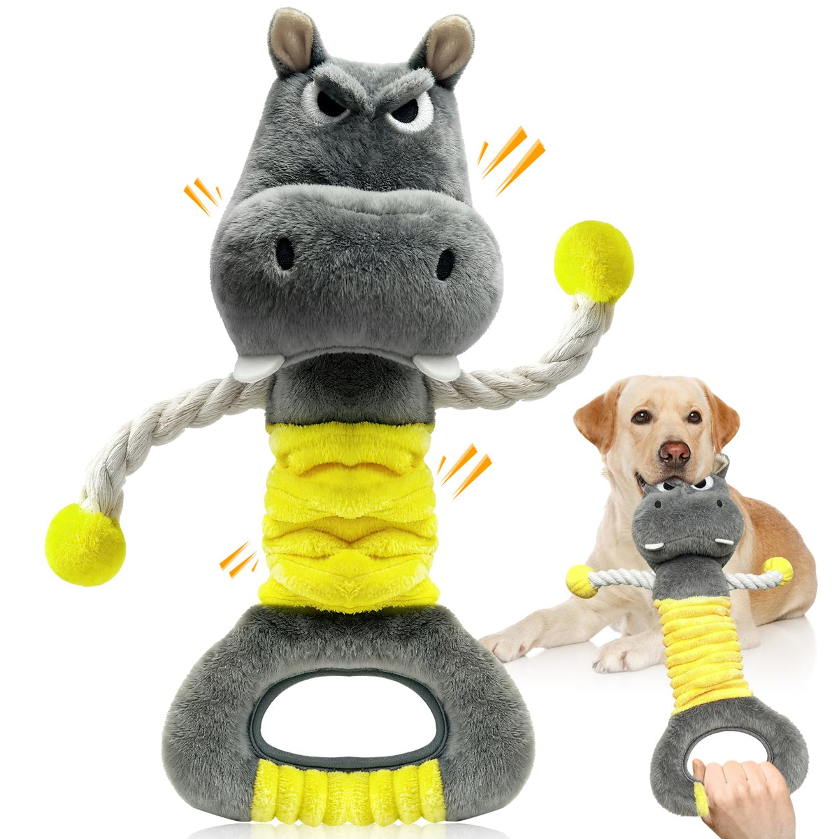 Fuufome Squeaky Plush Dog Toys, Soft Fabric Toys for Puppy, Small and Medium Dogs, Interactive Daily Companionship Training Reward Birthday Gift