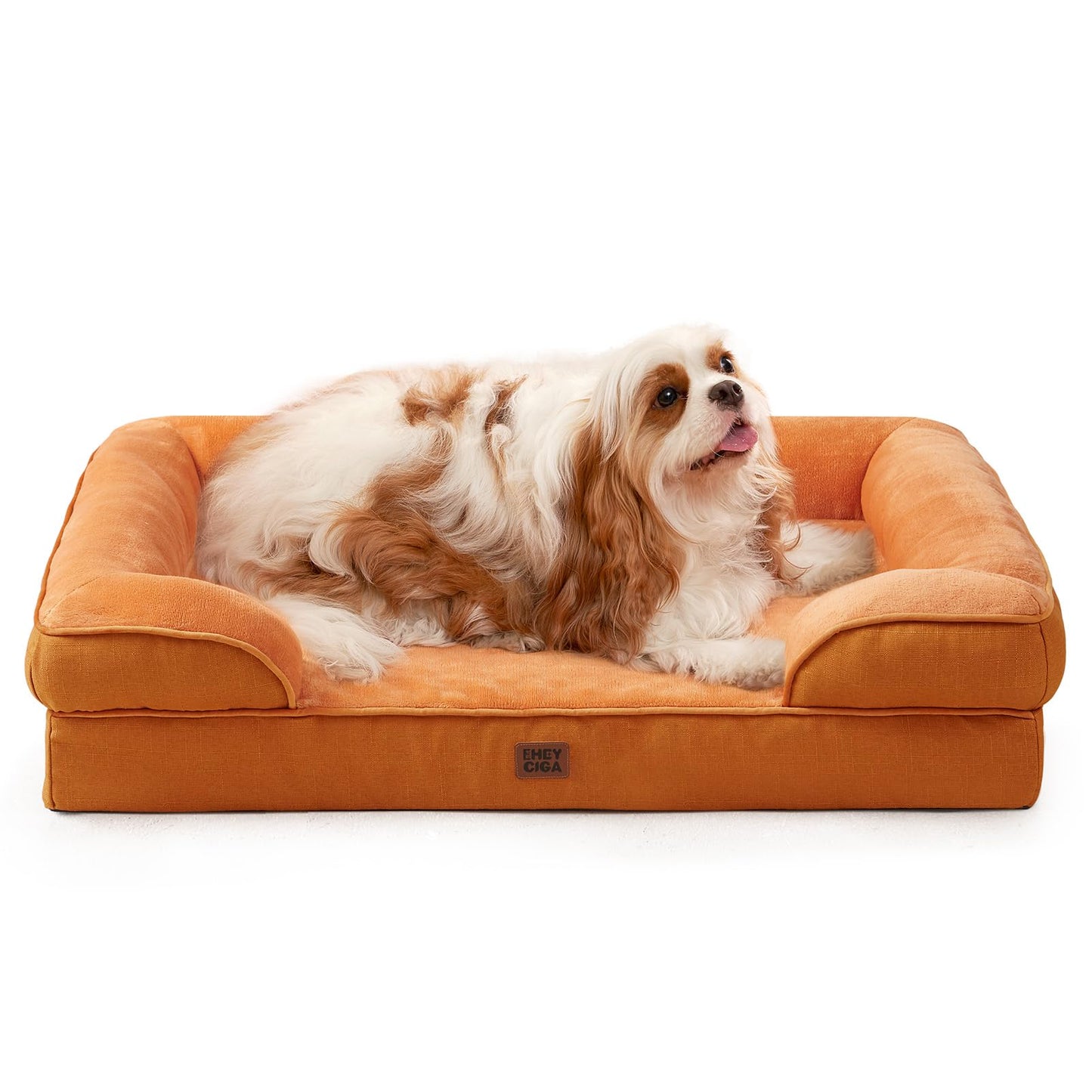 EHEYCIGA Orthopedic Dog Beds for Extra Large Dogs 44x32Inch, Waterproof Memory Foam XL Pet Bed with Sides, Non-Slip and Egg-Crate Foam Big Dog Couch Bed with Washable Removable Cover, Grey