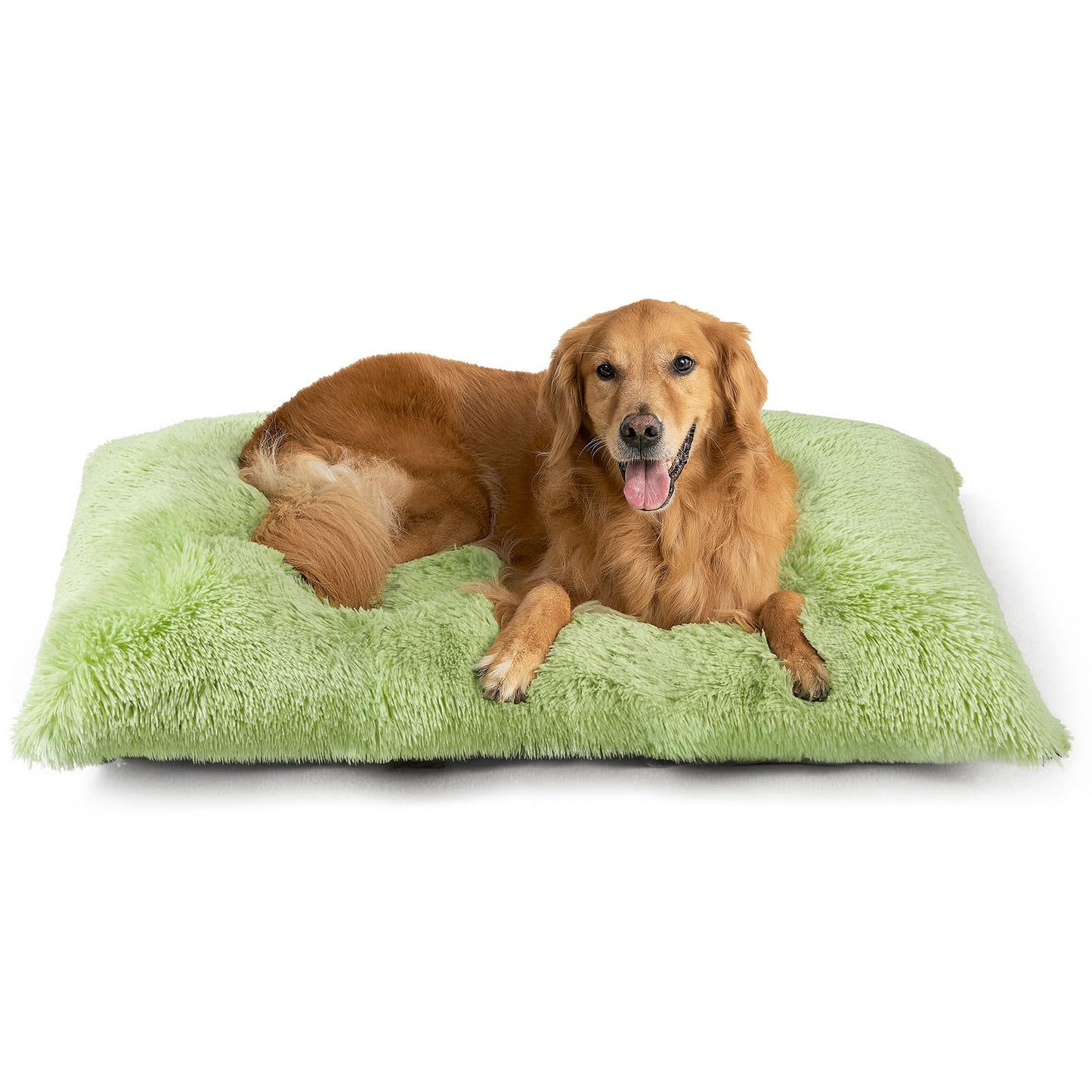 EHEYCIGA Fluffy Dog Crate Bed for Extra Large Dogs, Plush Faux Fur Pad, Calming Anti Anxiety XL Bed for Crate, Washable Soft Warm Dog Mat with Non-Slip Bottom, Grey