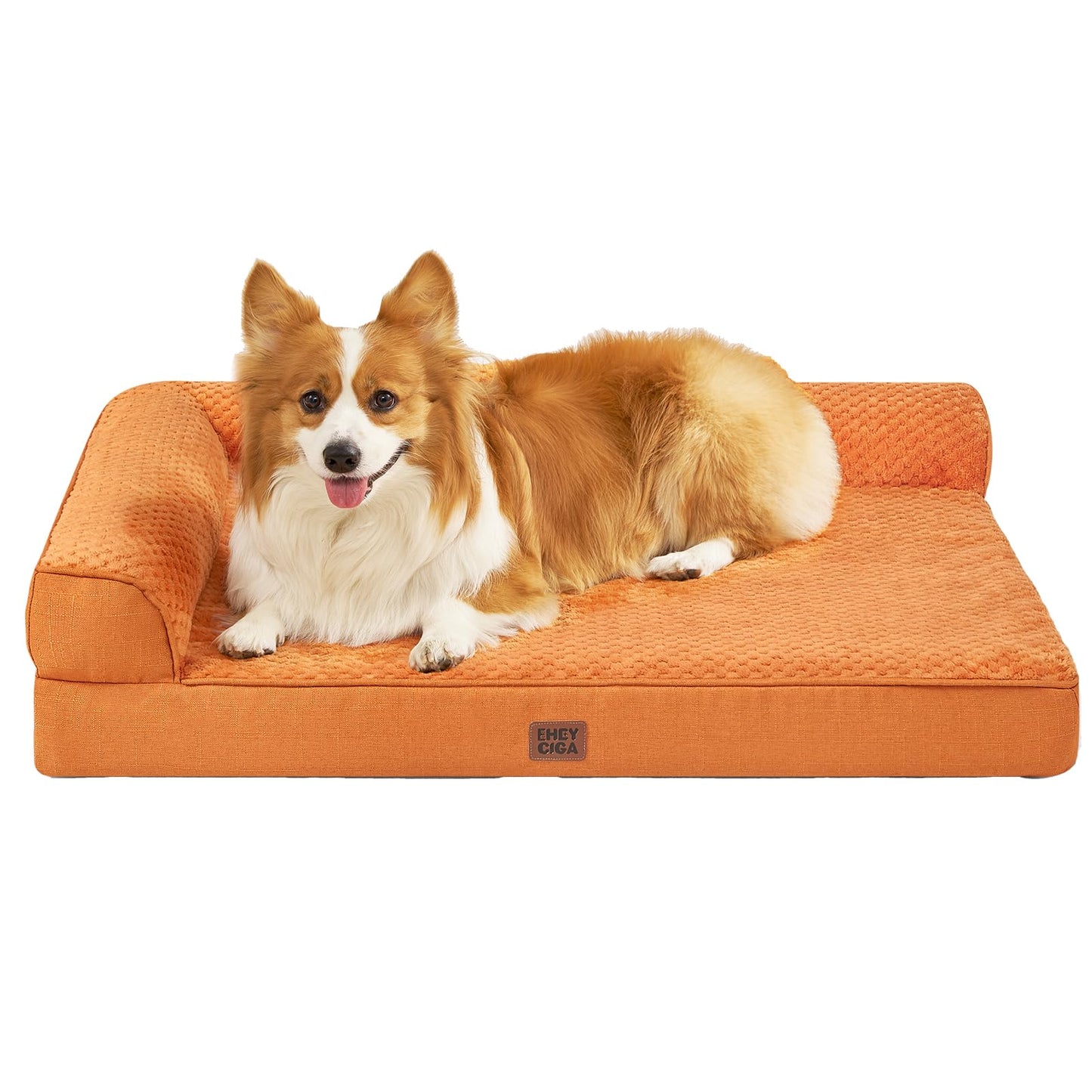 EHEYCIGA Orthopedic Dog Bed Medium Size Dogs, Memory Foam Dog Bed with Washable Removable Cover, Waterproof Pet Sofa Couch for Crate with Nonskid Bottom, 30x20x6, Grey