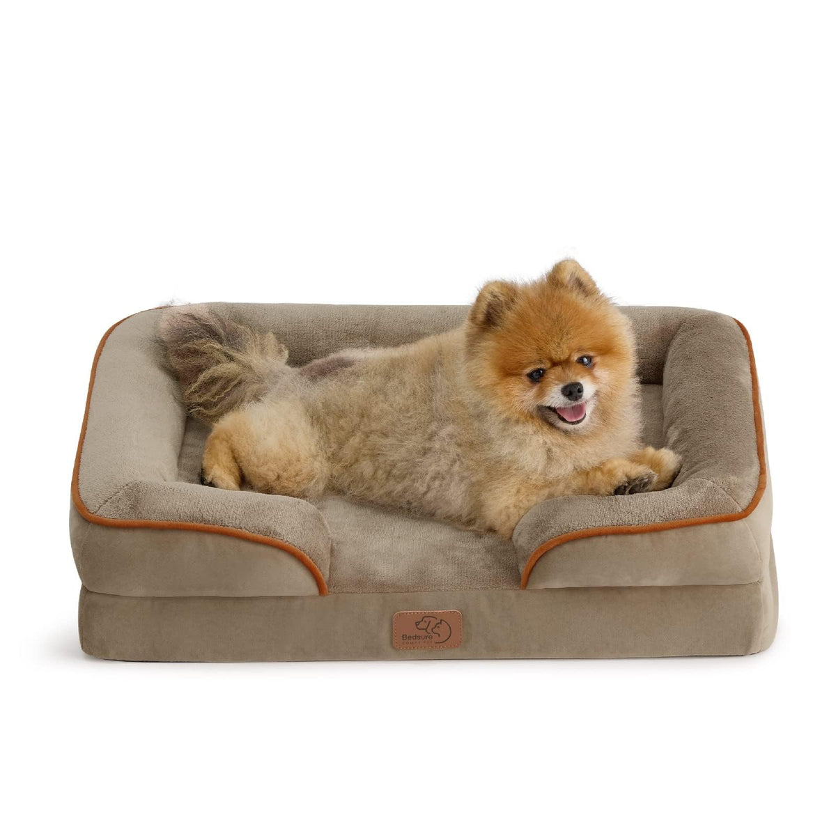 Bedsure Orthopedic Dog Bed Medium Size Dogs - Washable Small Medium Dog Cat Bed Waterproof, Comfort Cats Couch Sofa with Washable Removable Cover, Pets Bed with Nonskid Bottom, Grey, 28"