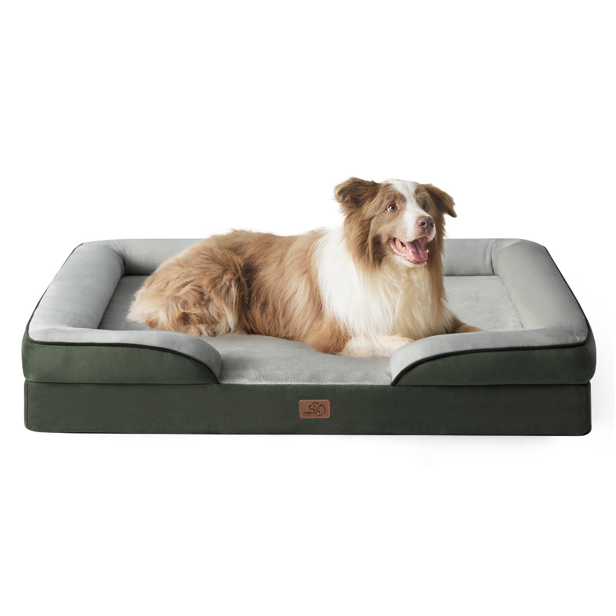 Bedsure Orthopedic Dog Bed Medium Size Dogs - Washable Small Medium Dog Cat Bed Waterproof, Comfort Cats Couch Sofa with Washable Removable Cover, Pets Bed with Nonskid Bottom, Grey, 28"