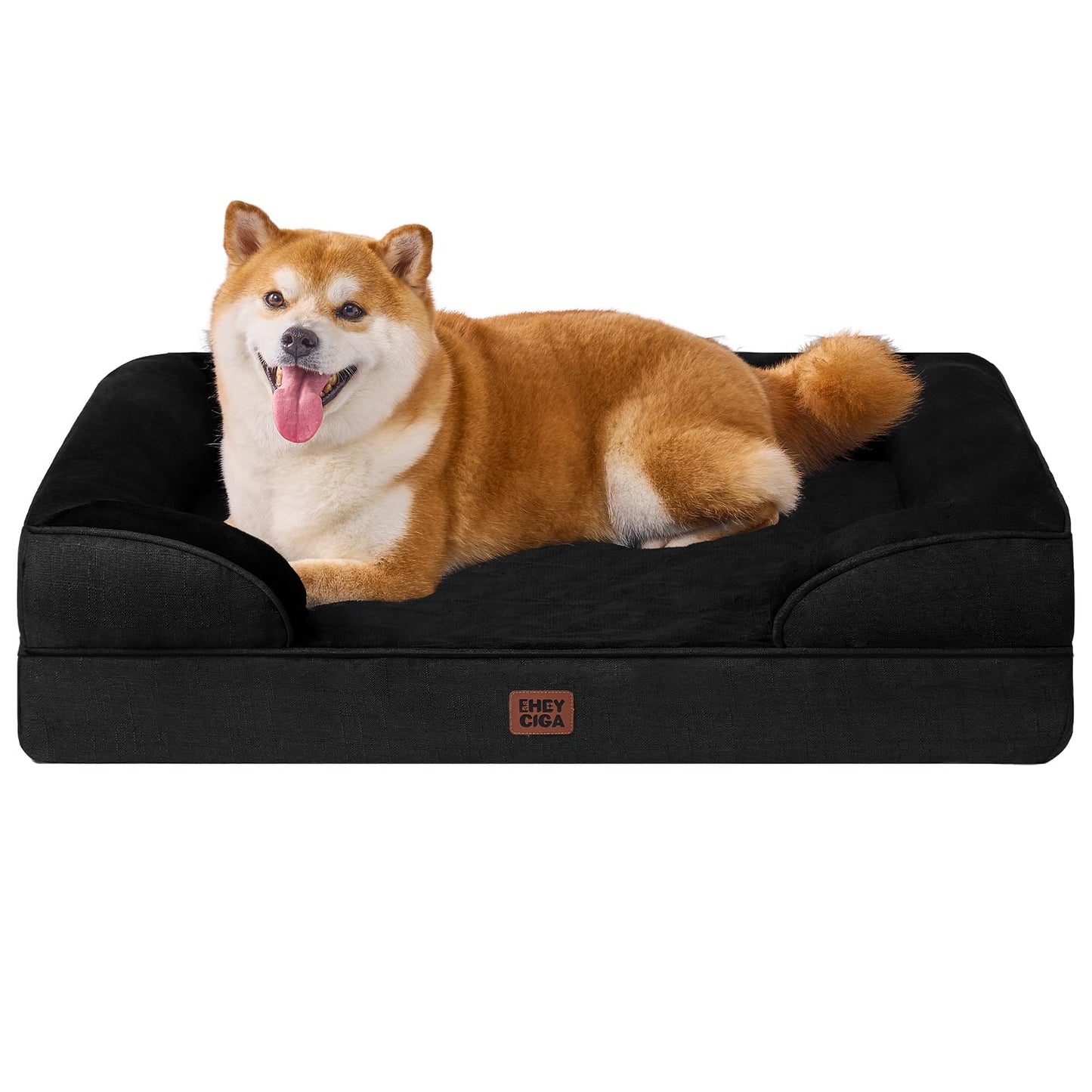 EHEYCIGA Orthopedic Dog Beds for Extra Large Dogs 44x32Inch, Waterproof Memory Foam XL Pet Bed with Sides, Non-Slip and Egg-Crate Foam Big Dog Couch Bed with Washable Removable Cover, Grey