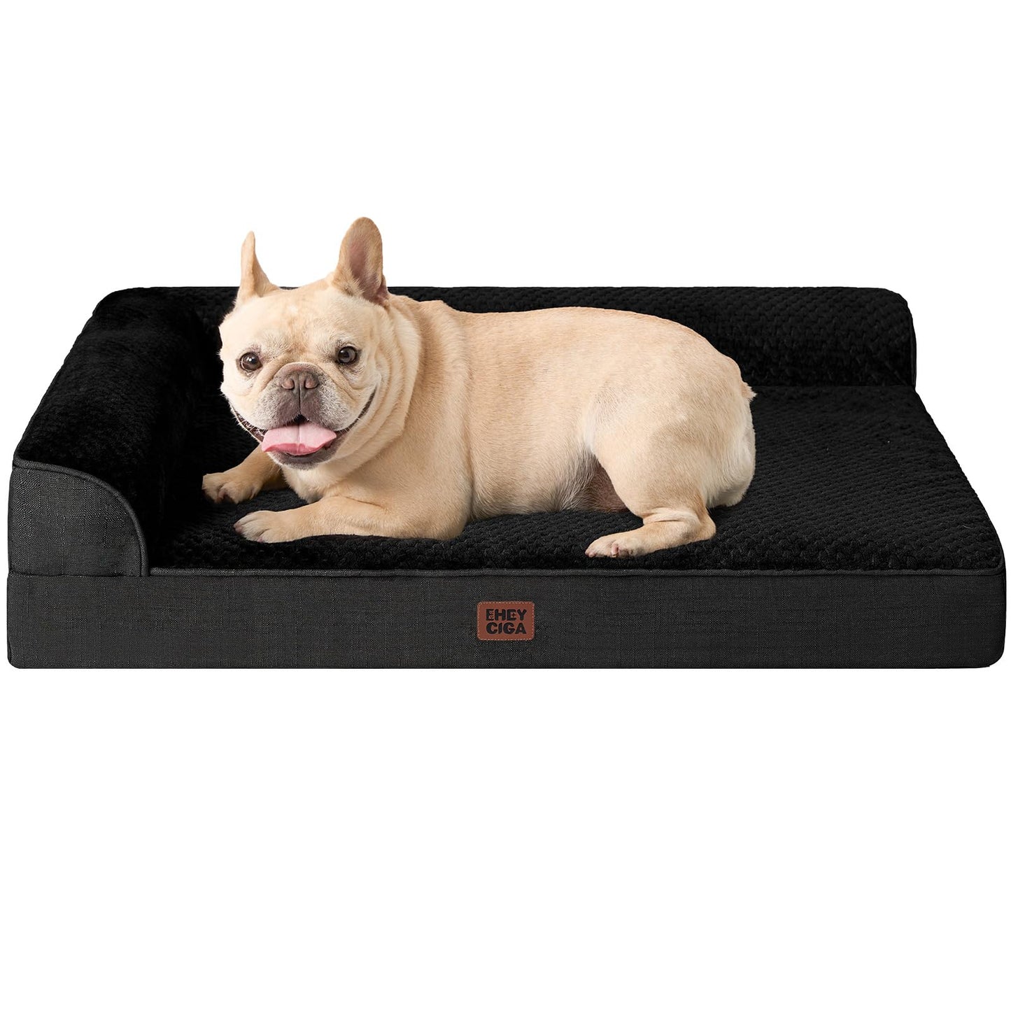 EHEYCIGA Orthopedic Dog Bed Medium Size Dogs, Memory Foam Dog Bed with Washable Removable Cover, Waterproof Pet Sofa Couch for Crate with Nonskid Bottom, 30x20x6, Grey