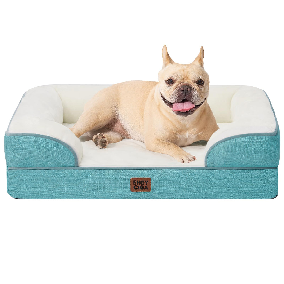 EHEYCIGA Orthopedic Dog Beds for Extra Large Dogs 44x32Inch, Waterproof Memory Foam XL Pet Bed with Sides, Non-Slip and Egg-Crate Foam Big Dog Couch Bed with Washable Removable Cover, Grey