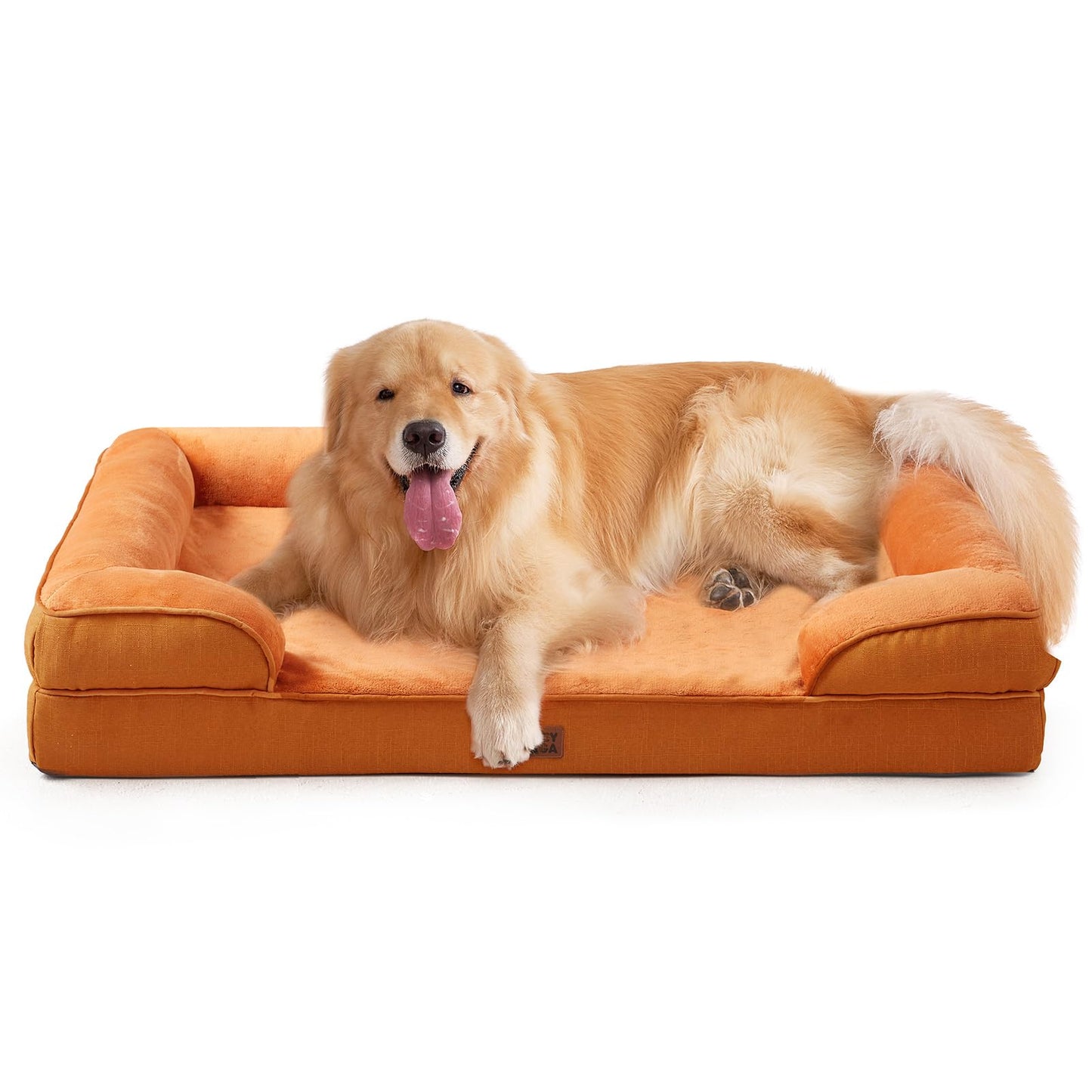 EHEYCIGA Orthopedic Dog Beds for Extra Large Dogs 44x32Inch, Waterproof Memory Foam XL Pet Bed with Sides, Non-Slip and Egg-Crate Foam Big Dog Couch Bed with Washable Removable Cover, Grey