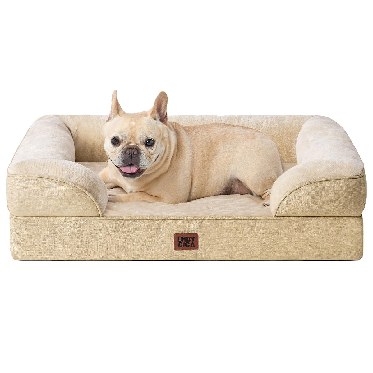 EHEYCIGA Orthopedic Dog Beds for Extra Large Dogs 44x32Inch, Waterproof Memory Foam XL Pet Bed with Sides, Non-Slip and Egg-Crate Foam Big Dog Couch Bed with Washable Removable Cover, Grey