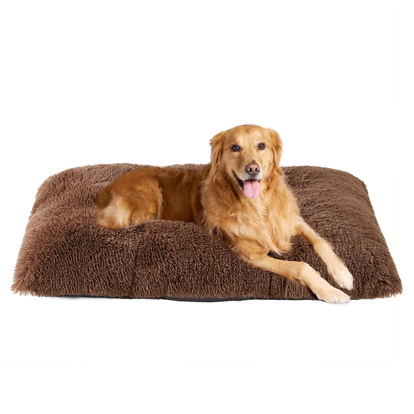 EHEYCIGA Fluffy Dog Crate Bed for Extra Large Dogs, Plush Faux Fur Pad, Calming Anti Anxiety XL Bed for Crate, Washable Soft Warm Dog Mat with Non-Slip Bottom, Grey