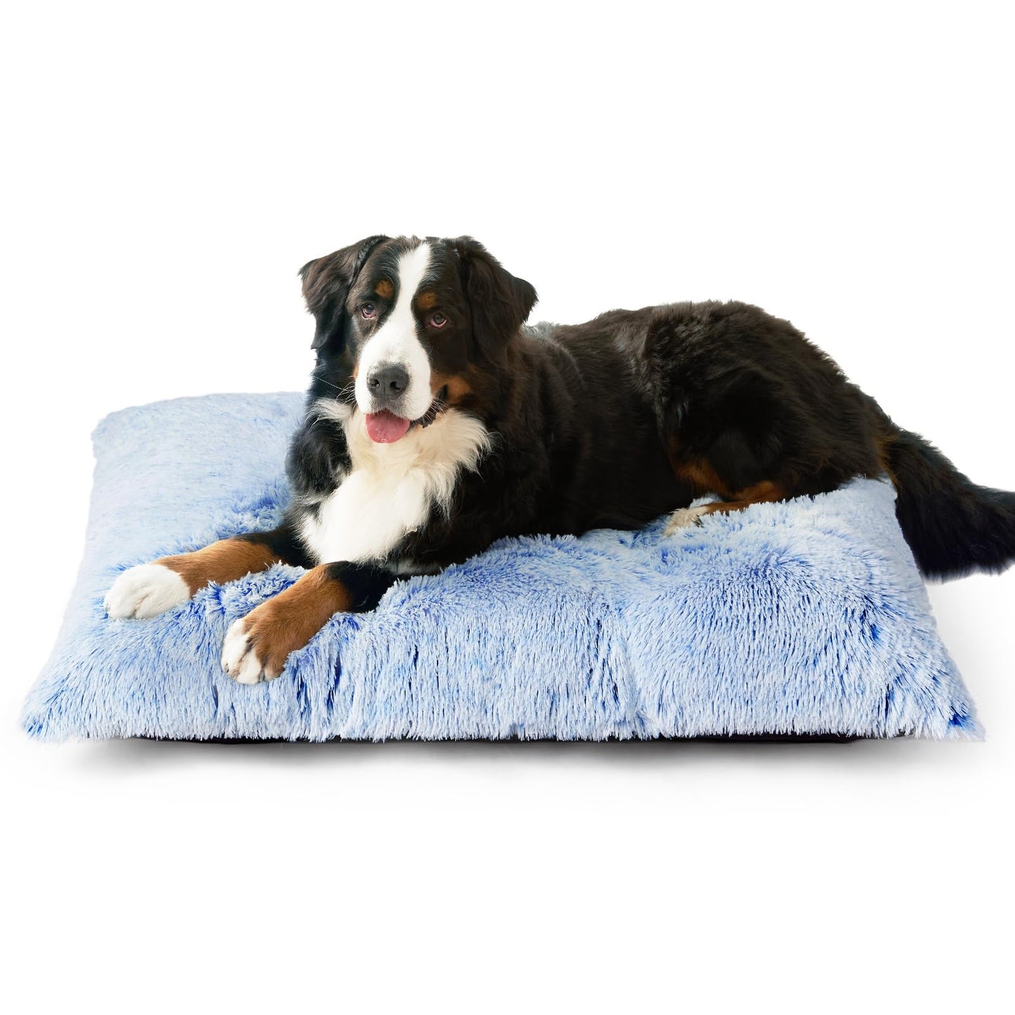 EHEYCIGA Fluffy Dog Crate Bed for Extra Large Dogs, Plush Faux Fur Pad, Calming Anti Anxiety XL Bed for Crate, Washable Soft Warm Dog Mat with Non-Slip Bottom, Grey