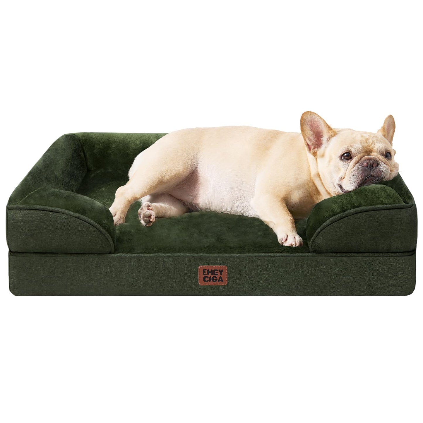 EHEYCIGA Orthopedic Dog Beds Large Sized Dog, Waterproof Memory Foam Pet Bed with Sides, Non-Slip Bottom Large Pet Bed with Washable Removable Cover, Grey