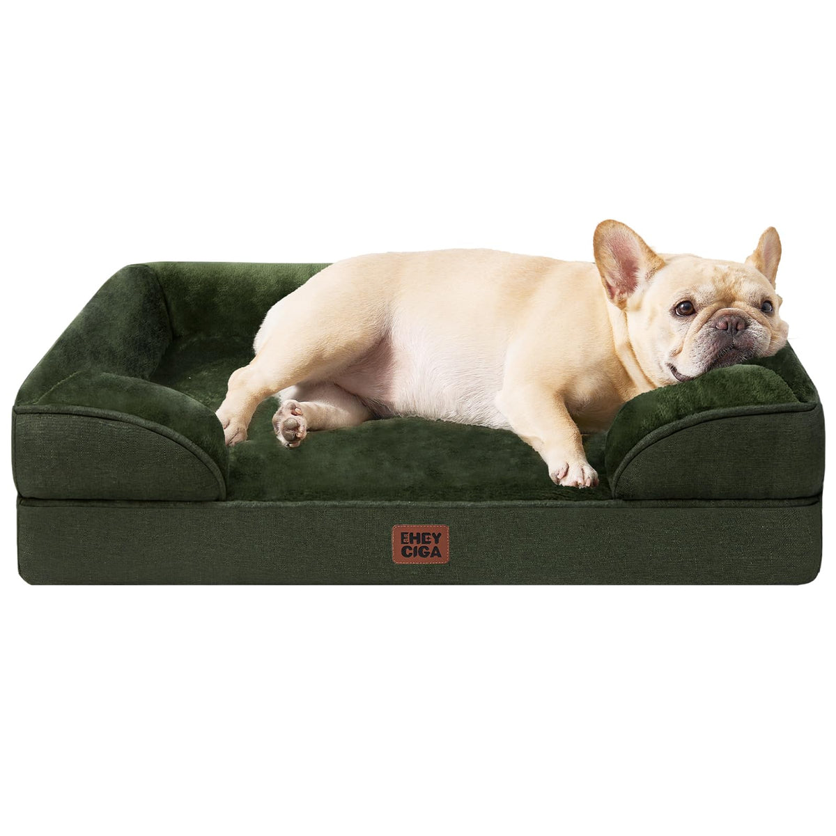 EHEYCIGA Orthopedic Dog Beds for Extra Large Dogs 44x32Inch, Waterproof Memory Foam XL Pet Bed with Sides, Non-Slip and Egg-Crate Foam Big Dog Couch Bed with Washable Removable Cover, Grey