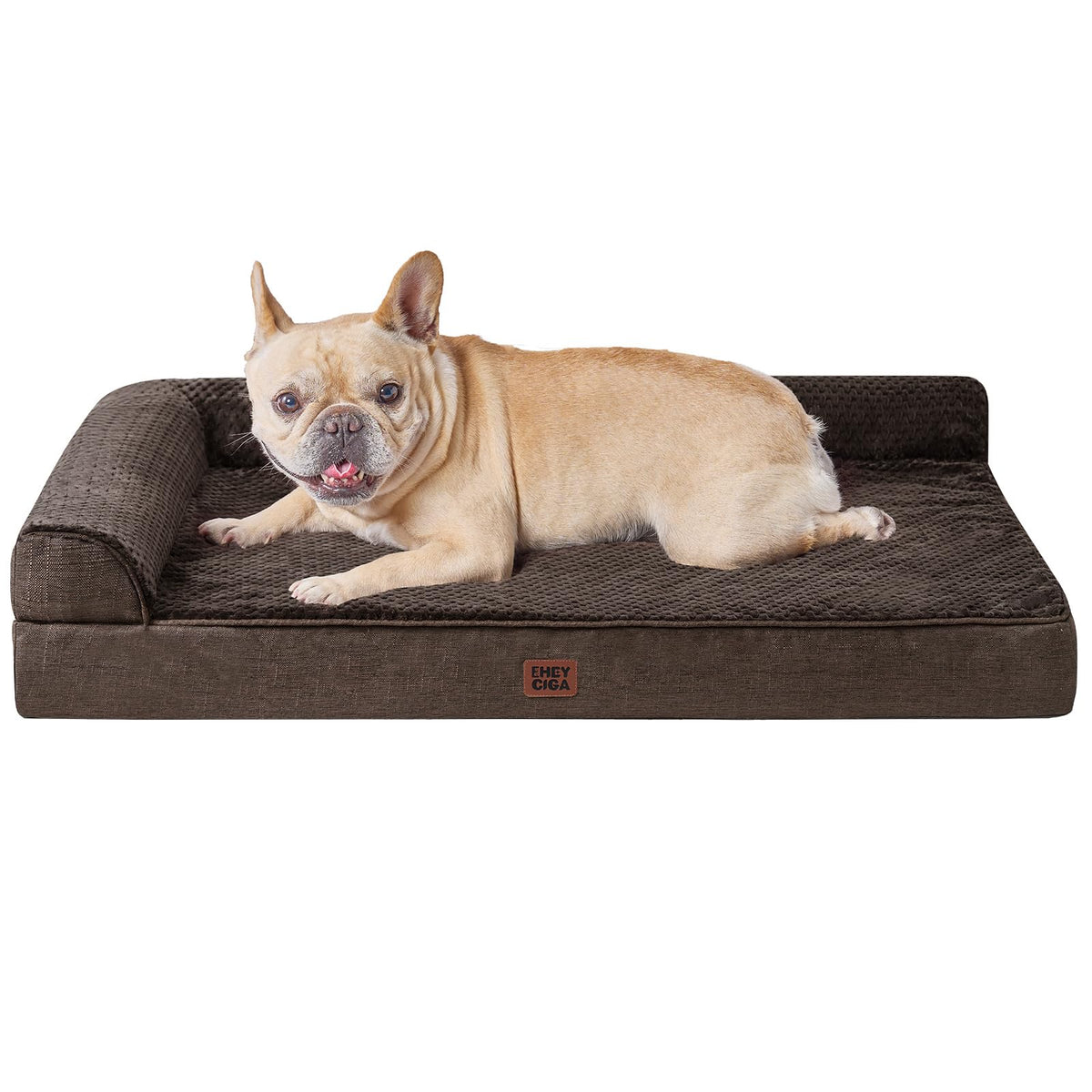 EHEYCIGA Orthopedic Dog Bed Medium Size Dogs, Memory Foam Dog Bed with Washable Removable Cover, Waterproof Pet Sofa Couch for Crate with Nonskid Bottom, 30x20x6, Grey