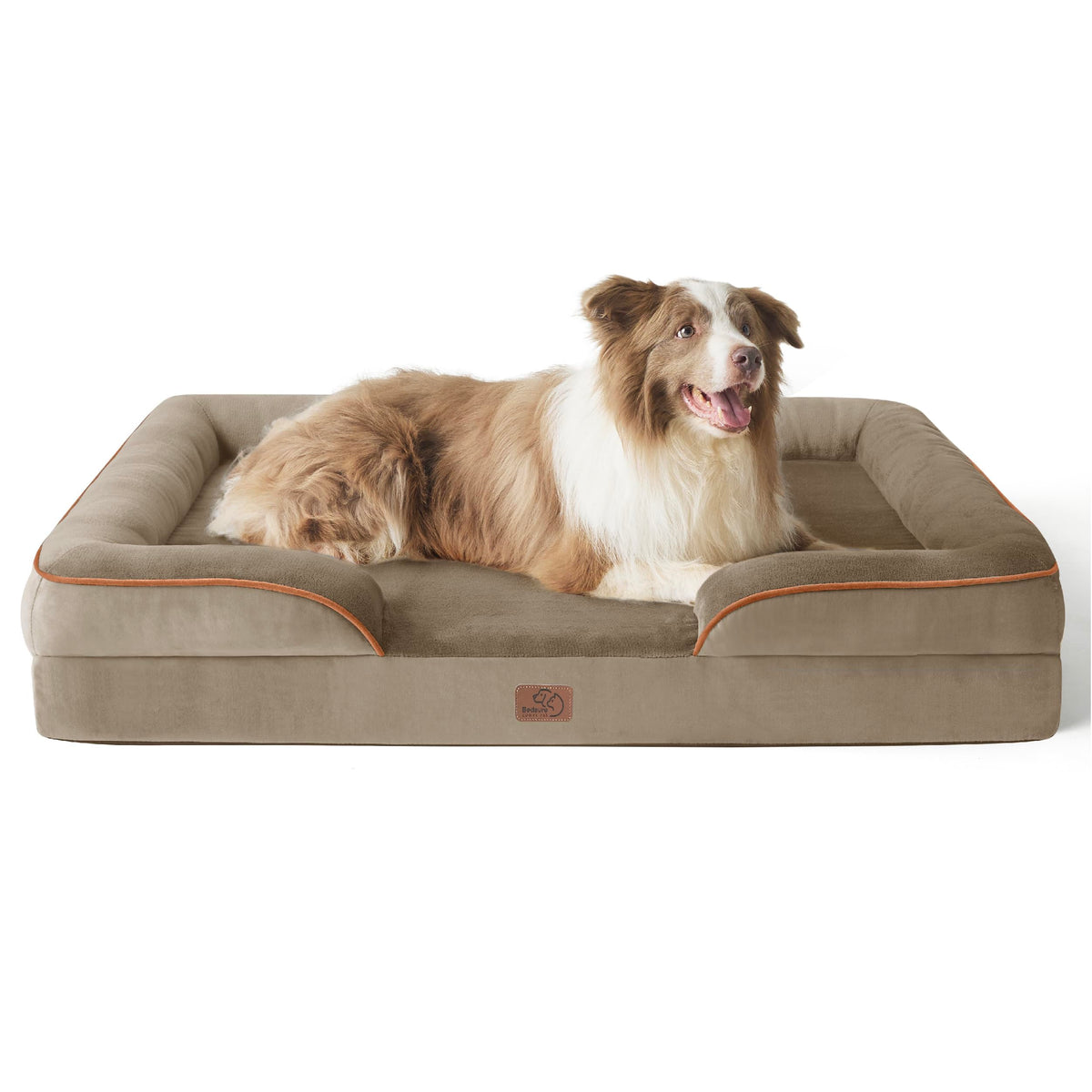 Bedsure Orthopedic Dog Bed Medium Size Dogs - Washable Small Medium Dog Cat Bed Waterproof, Comfort Cats Couch Sofa with Washable Removable Cover, Pets Bed with Nonskid Bottom, Grey, 28"