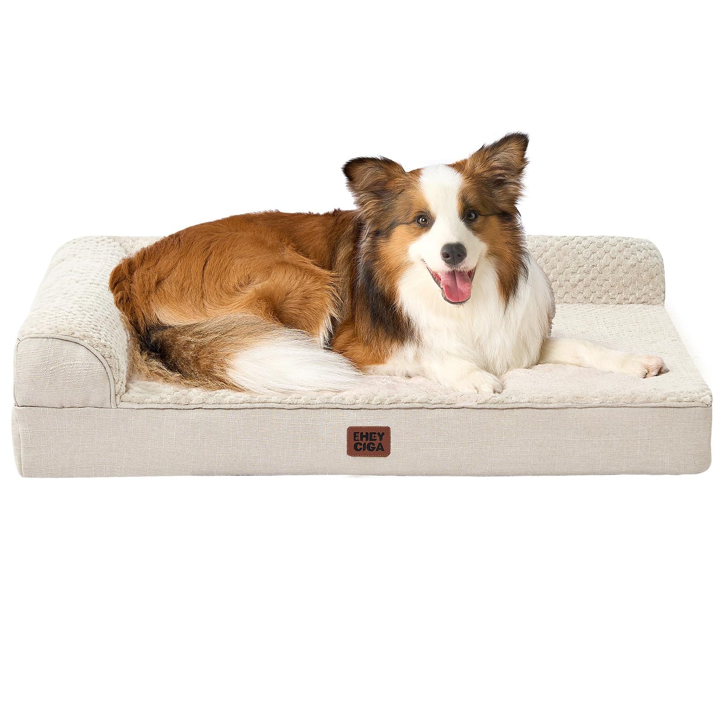 EHEYCIGA Orthopedic Dog Bed Medium Size Dogs, Memory Foam Dog Bed with Washable Removable Cover, Waterproof Pet Sofa Couch for Crate with Nonskid Bottom, 30x20x6, Grey