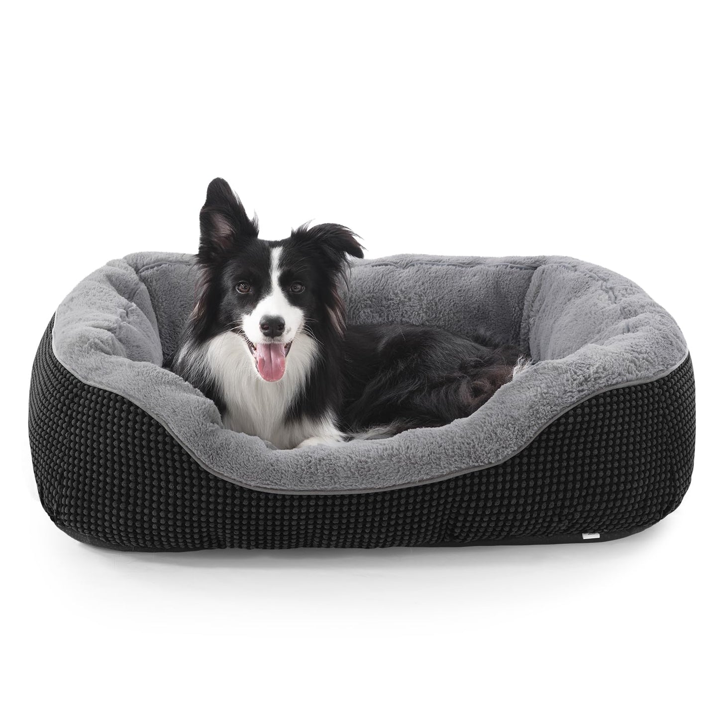 INVENHO Medium Dog Beds for Medium Dogs Washable, Rectangle Dog Bed Medium Size Dog, Orthopedic Dog Bed, Warming Soft Calming Sleeping Puppy Bed Durable Pet Bed with Anti-Slip Bottom M(30"x24"x9")