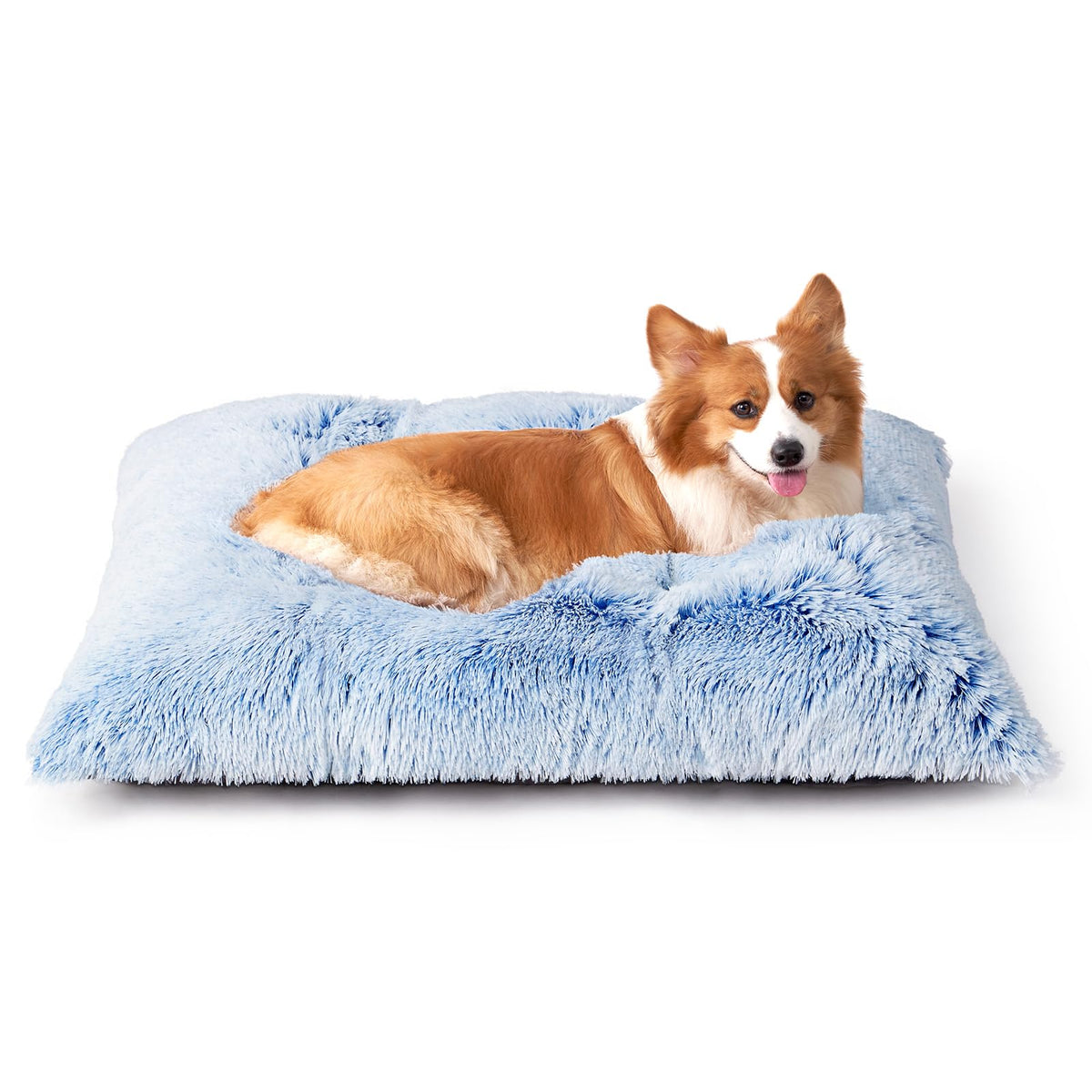 EHEYCIGA Fluffy Dog Crate Bed for Extra Large Dogs, Plush Faux Fur Pad, Calming Anti Anxiety XL Bed for Crate, Washable Soft Warm Dog Mat with Non-Slip Bottom, Grey