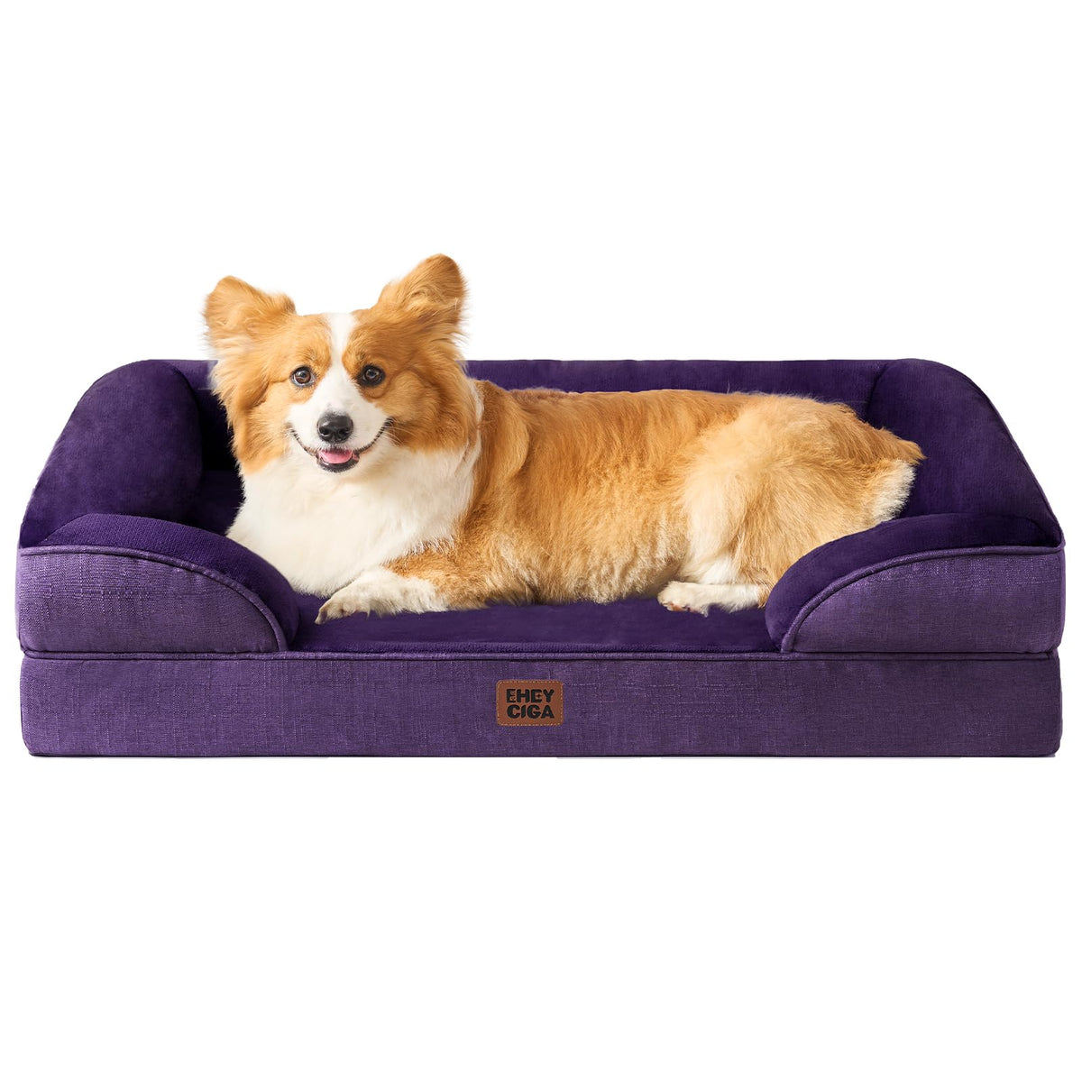 EHEYCIGA Orthopedic Dog Beds for Extra Large Dogs 44x32Inch, Waterproof Memory Foam XL Pet Bed with Sides, Non-Slip and Egg-Crate Foam Big Dog Couch Bed with Washable Removable Cover, Grey