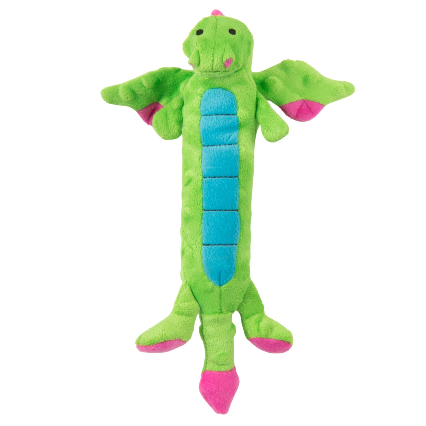 goDog Bubble Plush Dragons Squeaky Dog Toy, Chew Guard Technology - Coral, Large
