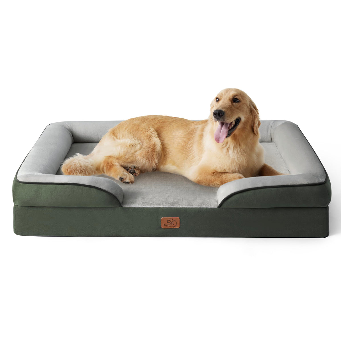 Bedsure Orthopedic Dog Bed Medium Size Dogs - Washable Small Medium Dog Cat Bed Waterproof, Comfort Cats Couch Sofa with Washable Removable Cover, Pets Bed with Nonskid Bottom, Grey, 28"