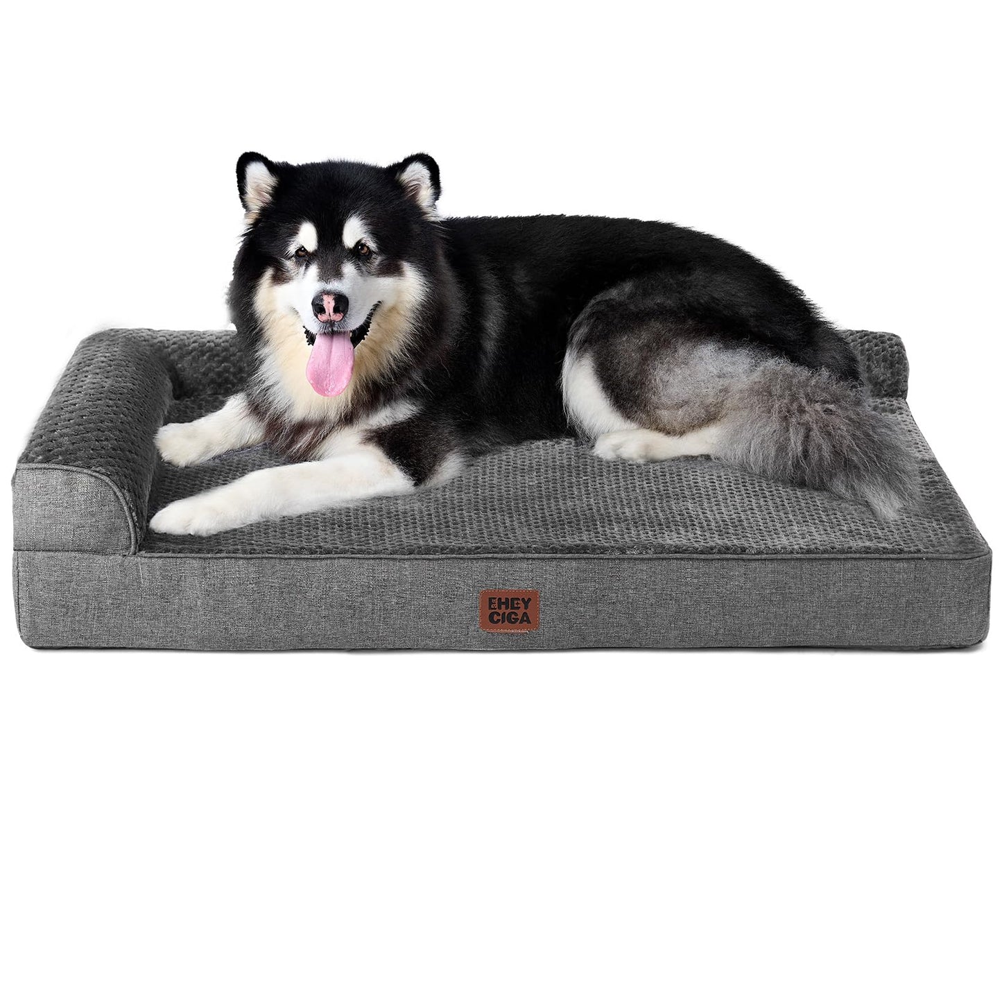 EHEYCIGA Orthopedic Dog Bed Medium Size Dogs, Memory Foam Dog Bed with Washable Removable Cover, Waterproof Pet Sofa Couch for Crate with Nonskid Bottom, 30x20x6, Grey