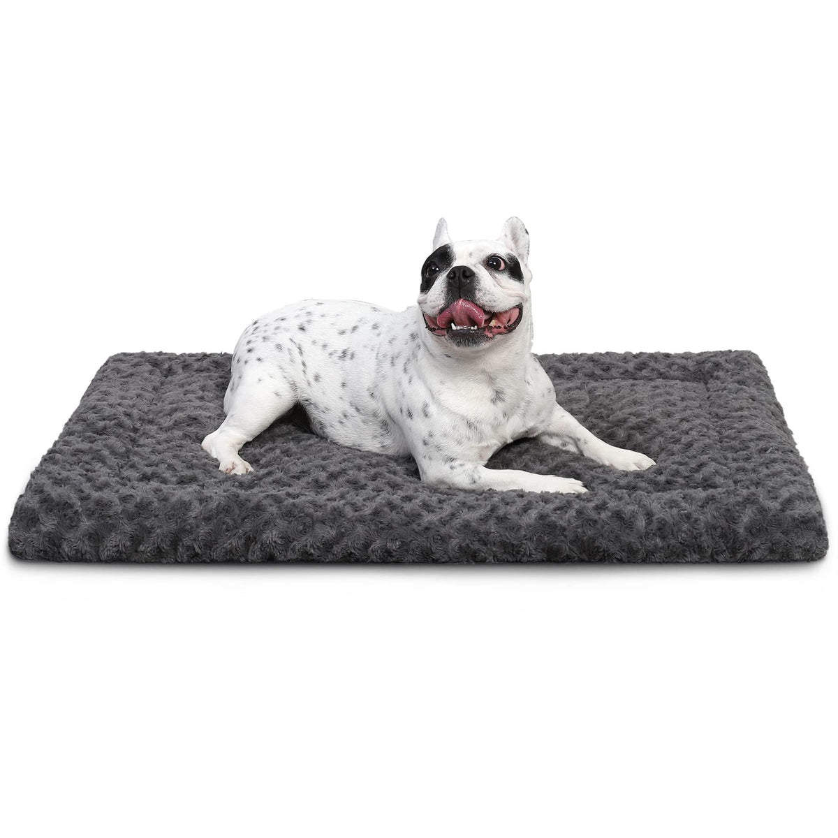 Washable Dog Bed Mat Ultra Soft Dog Crate Pad Comfy Fluffy Pet Kennel Beds Sleeping Mattress for Large Jumbo Medium Small Dogs Grey
