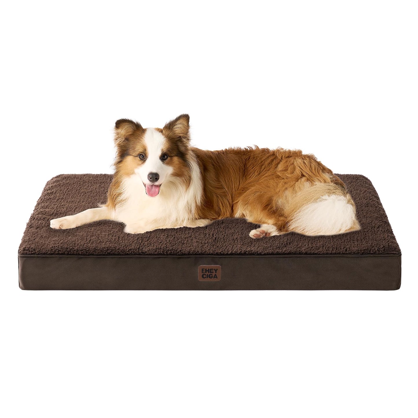 EHEYCIGA Orthopedic XL Dog Beds for Extra Large Dogs with Removable Washable Cover for Crate, Grey, 41x27