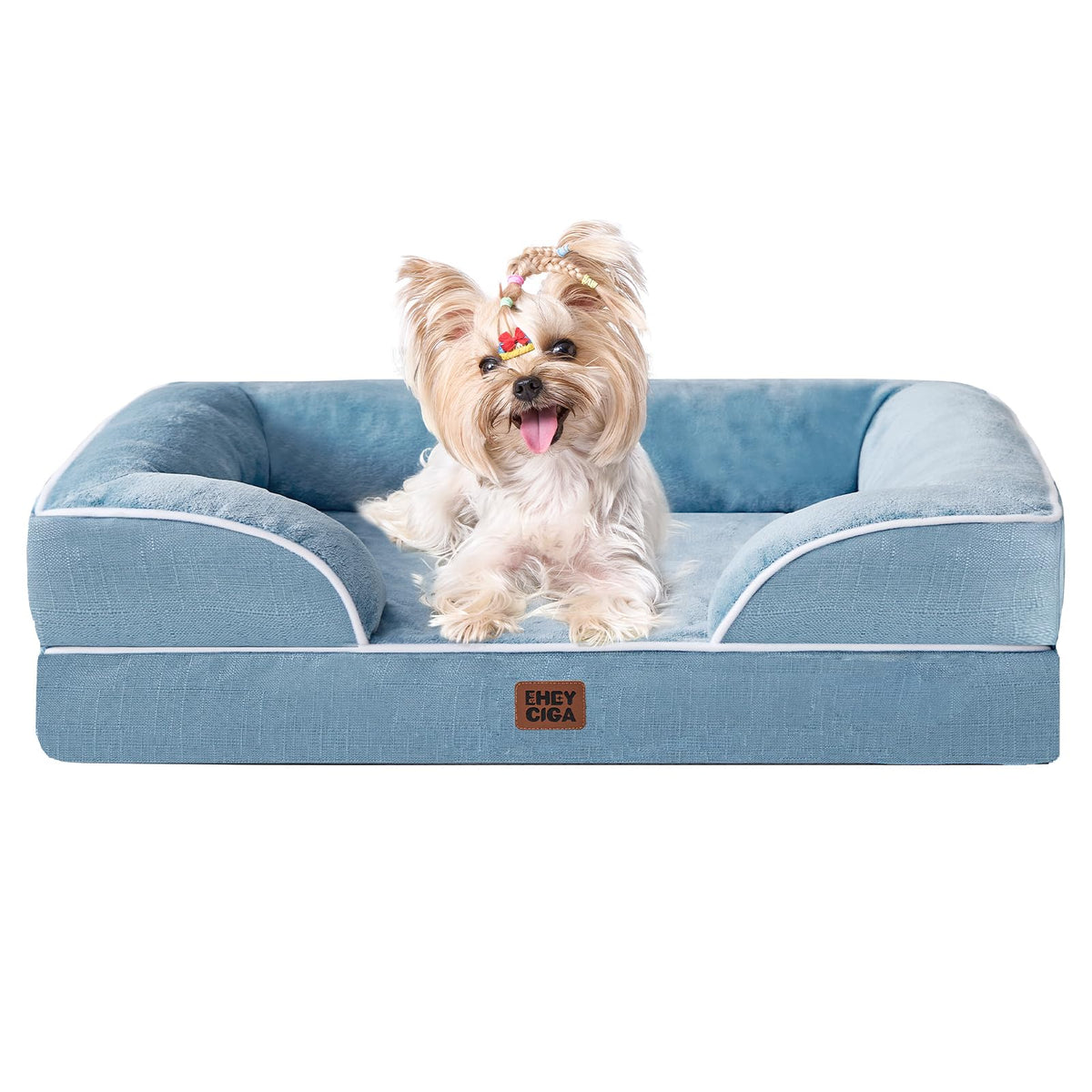 EHEYCIGA Orthopedic Dog Beds for Extra Large Dogs 44x32Inch, Waterproof Memory Foam XL Pet Bed with Sides, Non-Slip and Egg-Crate Foam Big Dog Couch Bed with Washable Removable Cover, Grey