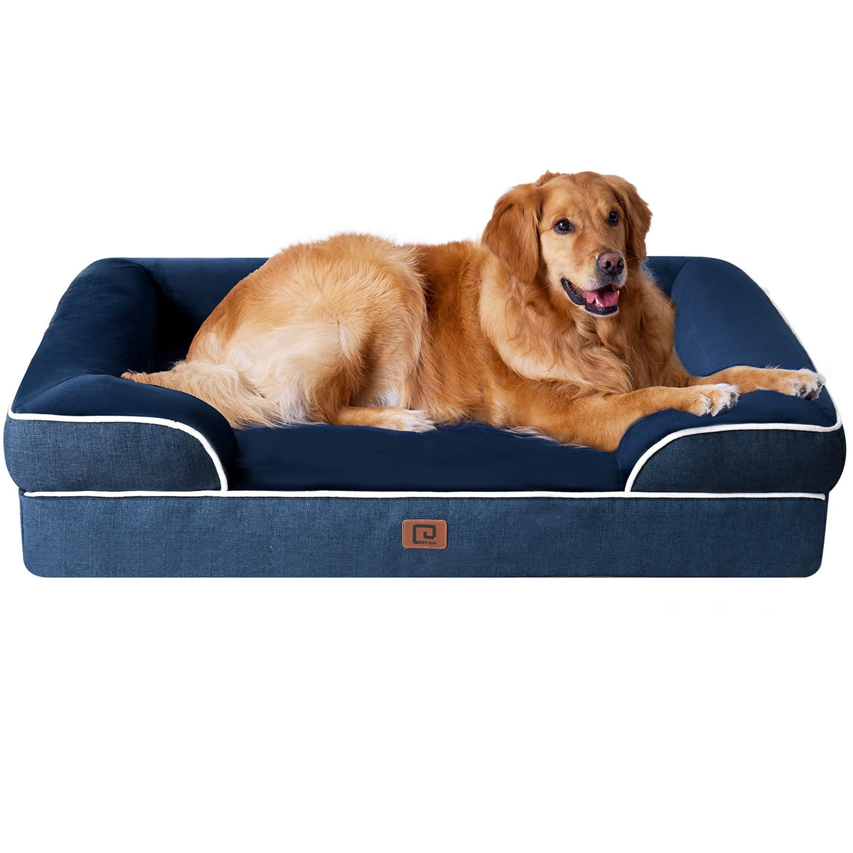 EHEYCIGA Orthopedic Dog Beds for Extra Large Dogs 44x32Inch, Waterproof Memory Foam XL Pet Bed with Sides, Non-Slip and Egg-Crate Foam Big Dog Couch Bed with Washable Removable Cover, Grey