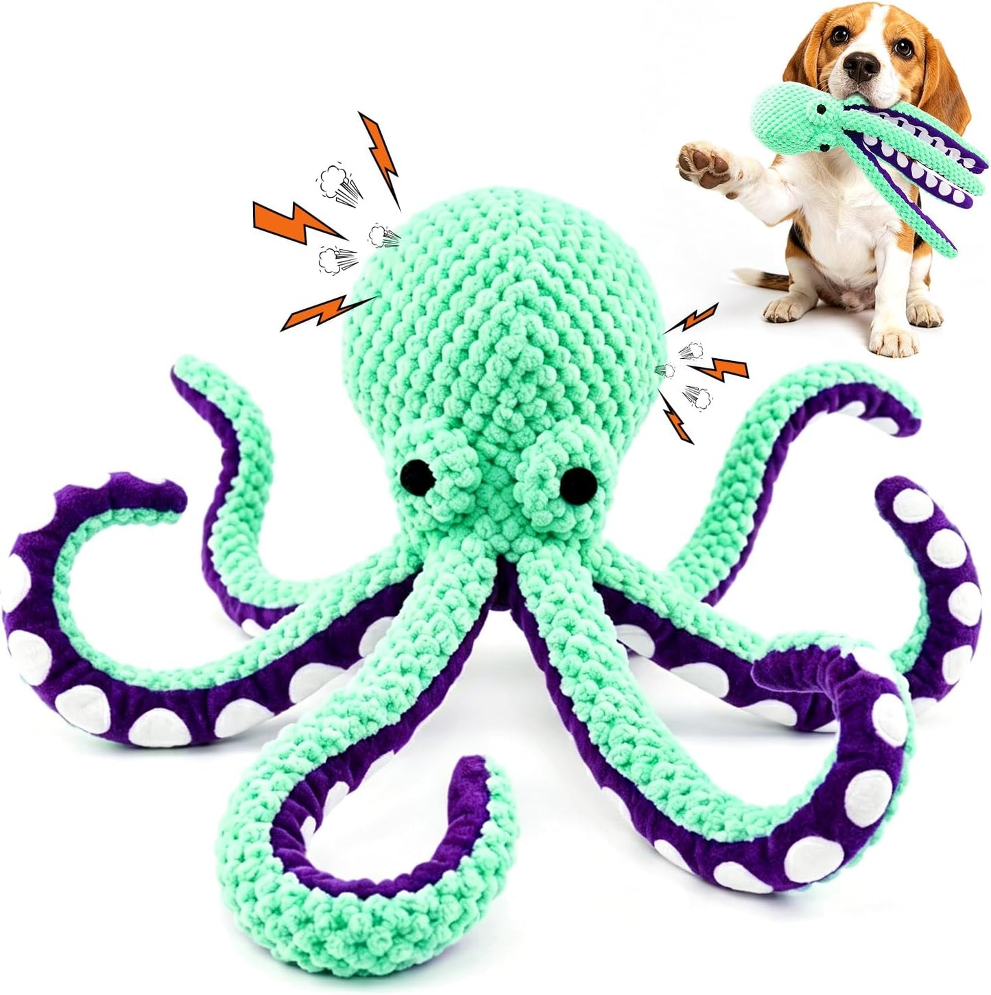 Fuufome Squeaky Plush Dog Toys, Soft Fabric Toys for Puppy, Small and Medium Dogs, Interactive Daily Companionship Training Reward Birthday Gift
