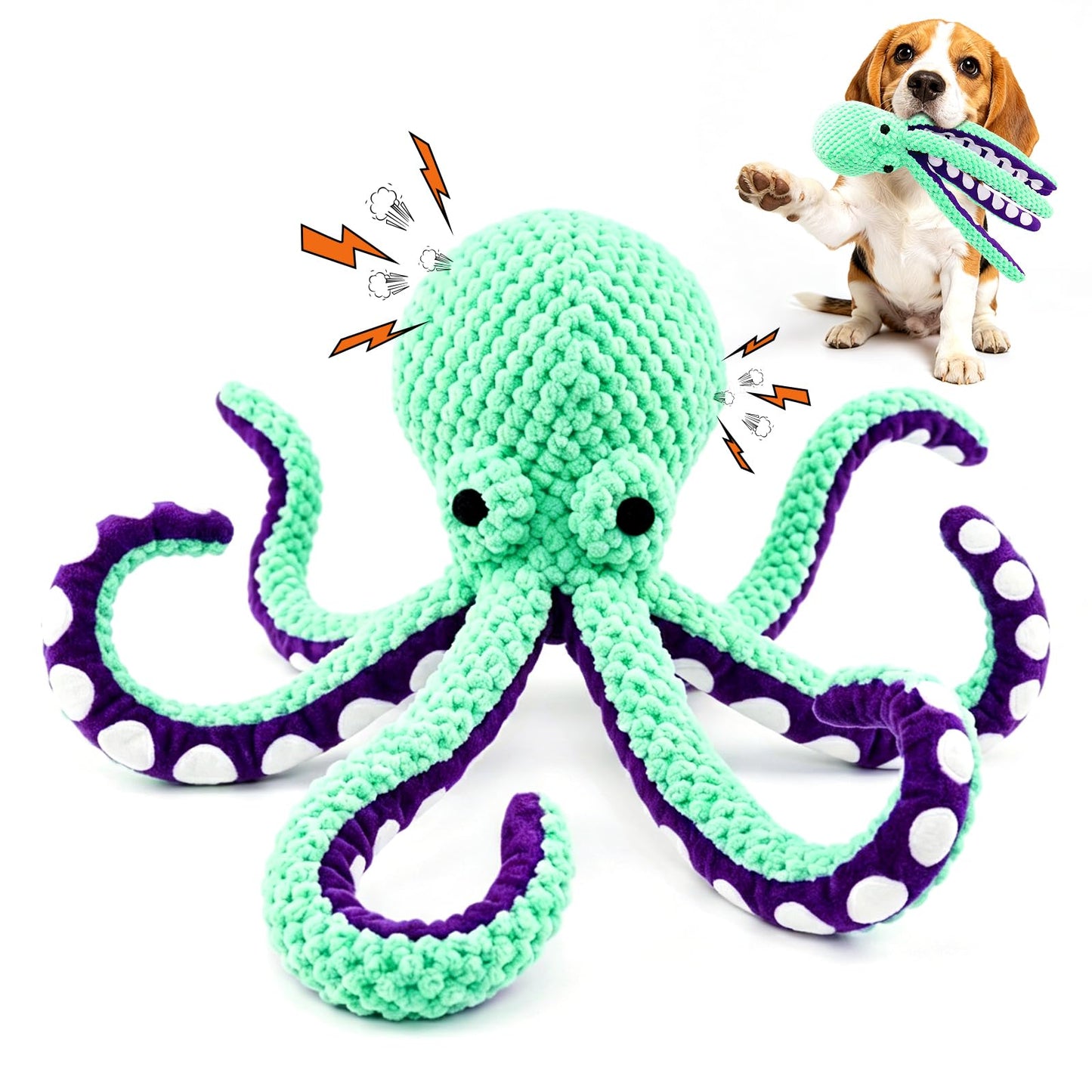 Fuufome Squeaky Plush Dog Toys, Soft Fabric Toys for Puppy, Small and Medium Dogs, Interactive Daily Companionship Training Reward Birthday Gift